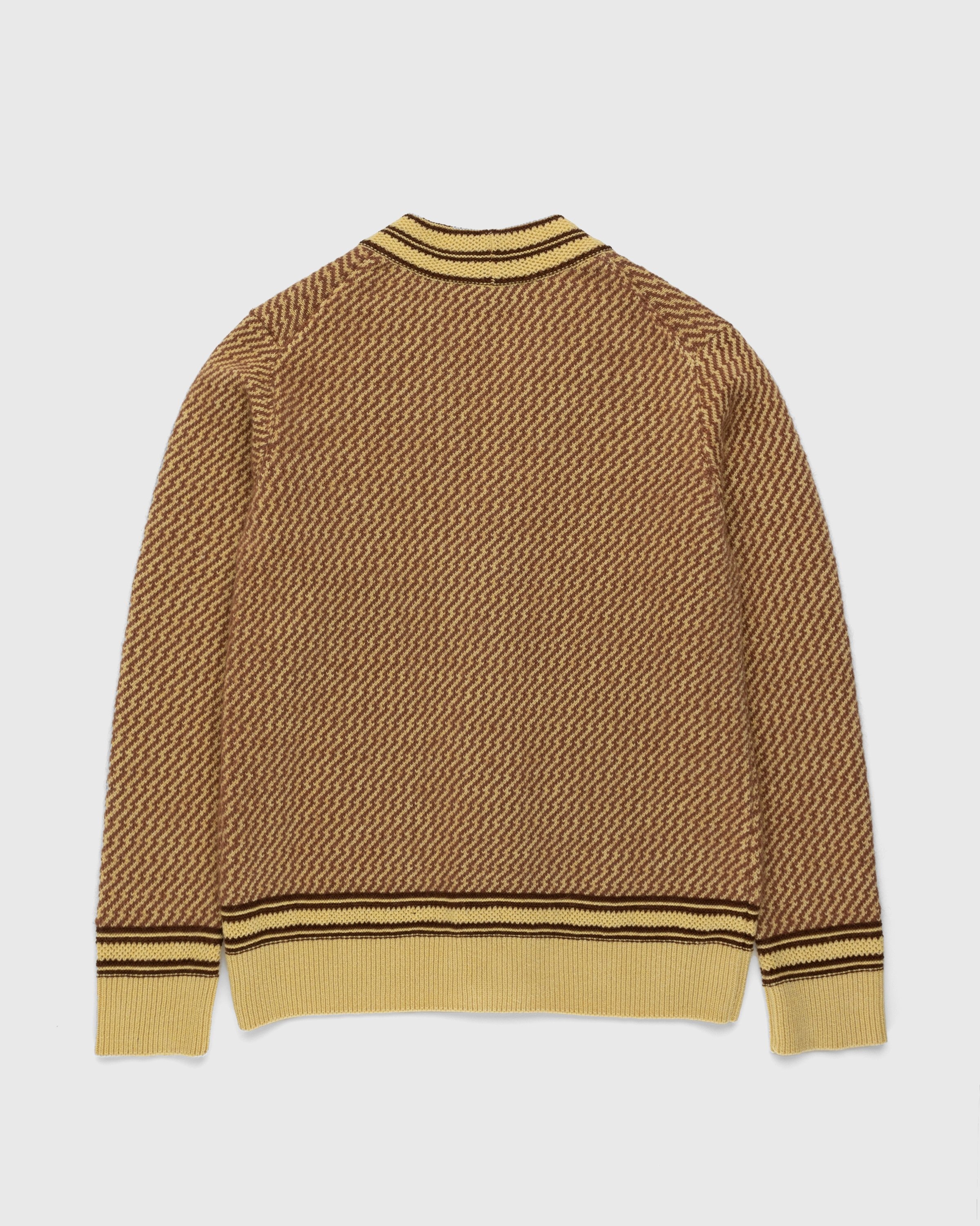 Wales Bonner – Clarinet Cardigan Pale Yellow/Brown | Highsnobiety Shop