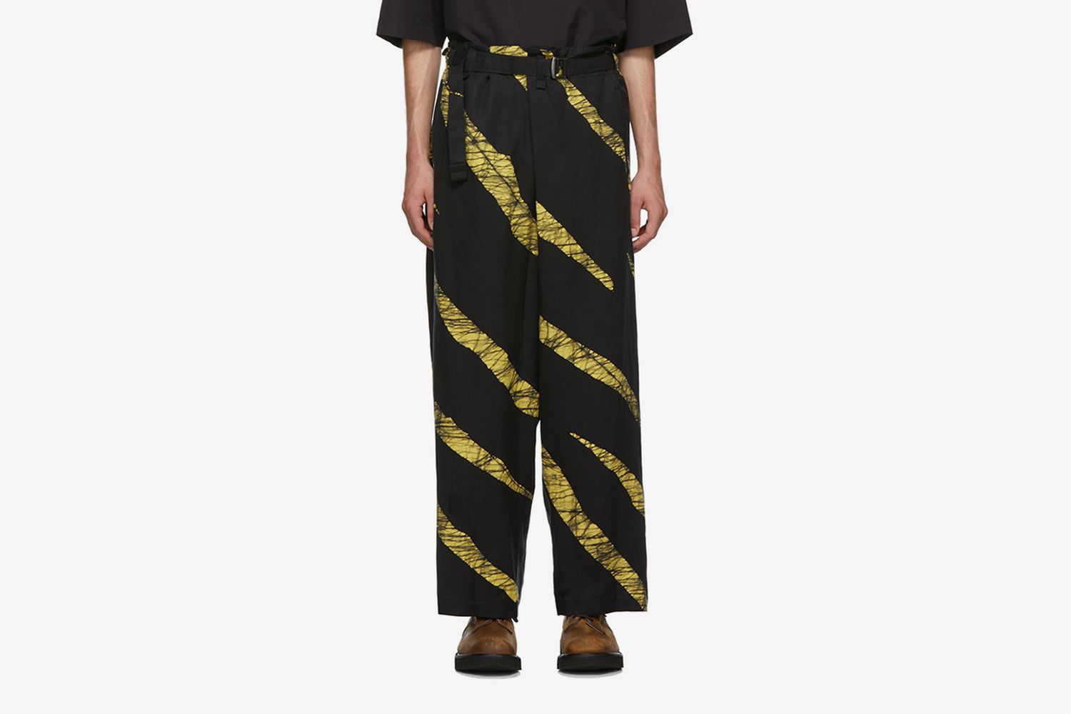 Wind Print Belted Trousers