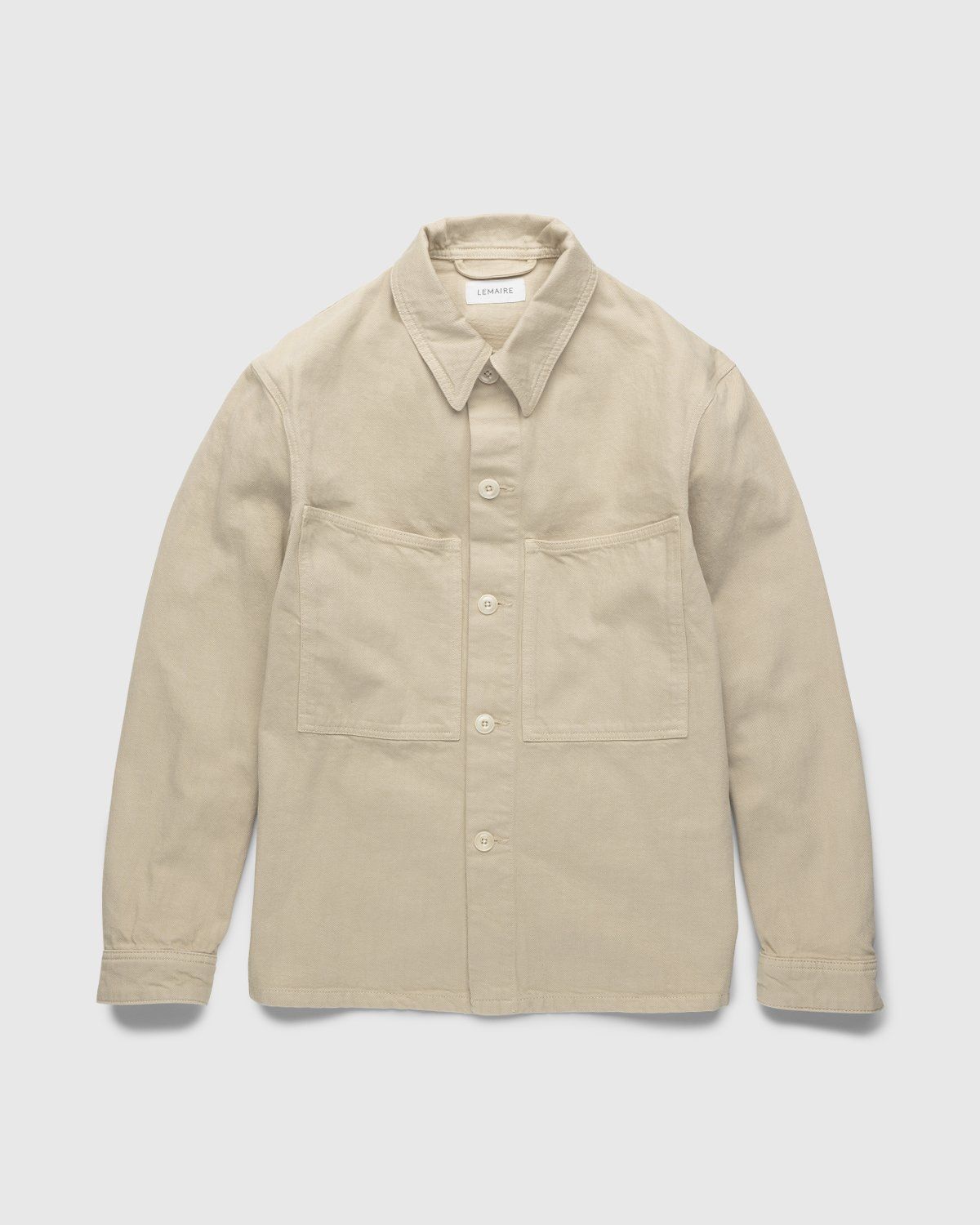 Lemaire – Boxy Denim Overshirt Saltpeter - Shirts - Beige - Image 1