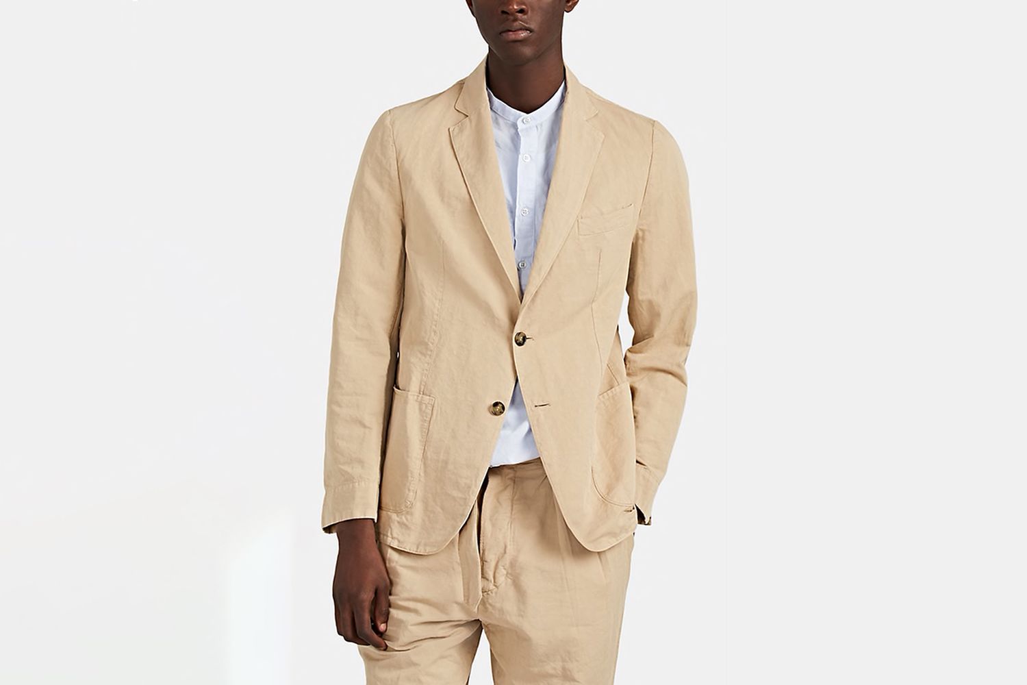Cotton-Linen Twill Two-Button Sportcoat