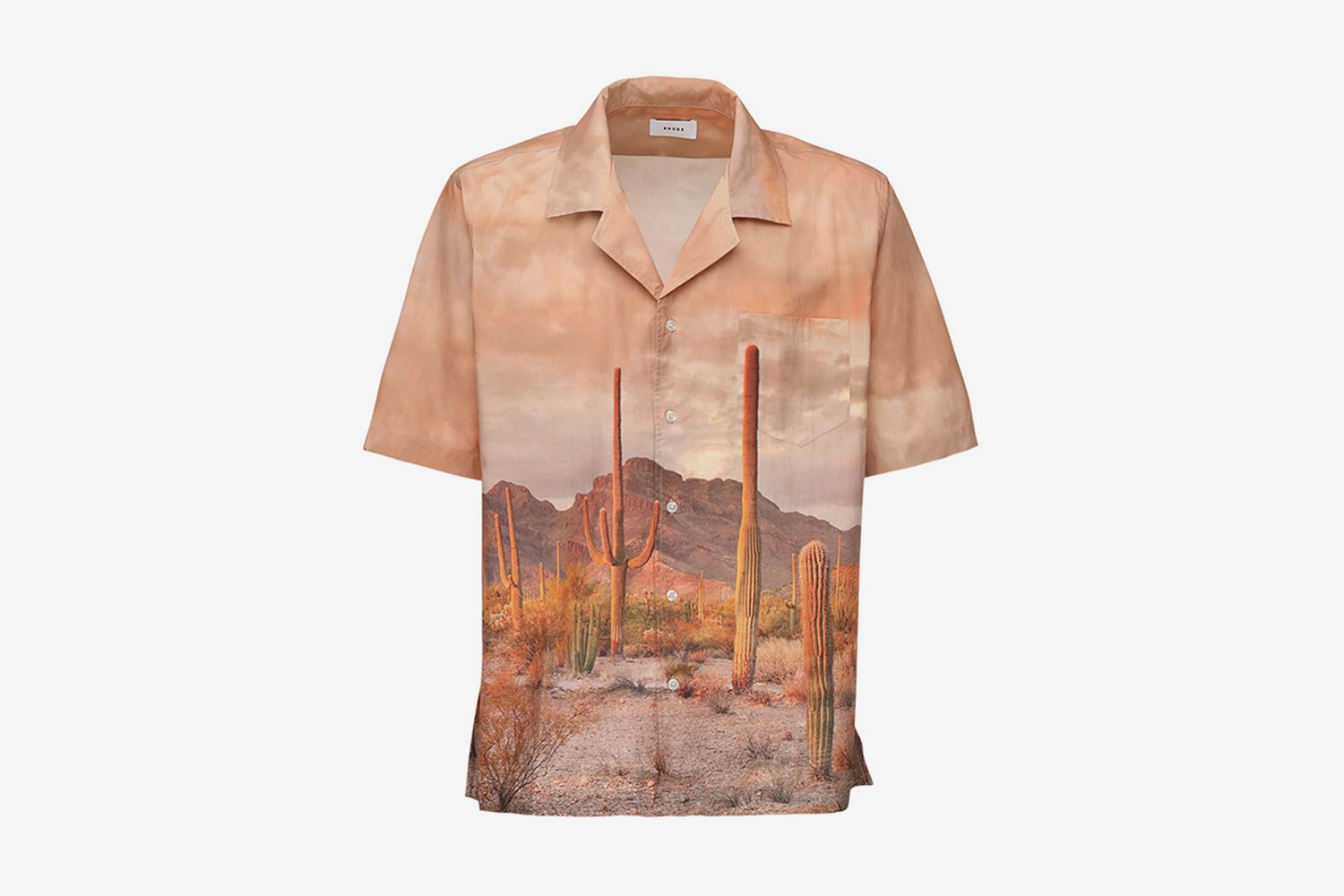 Cactus Print Rayon Bowling Shirt