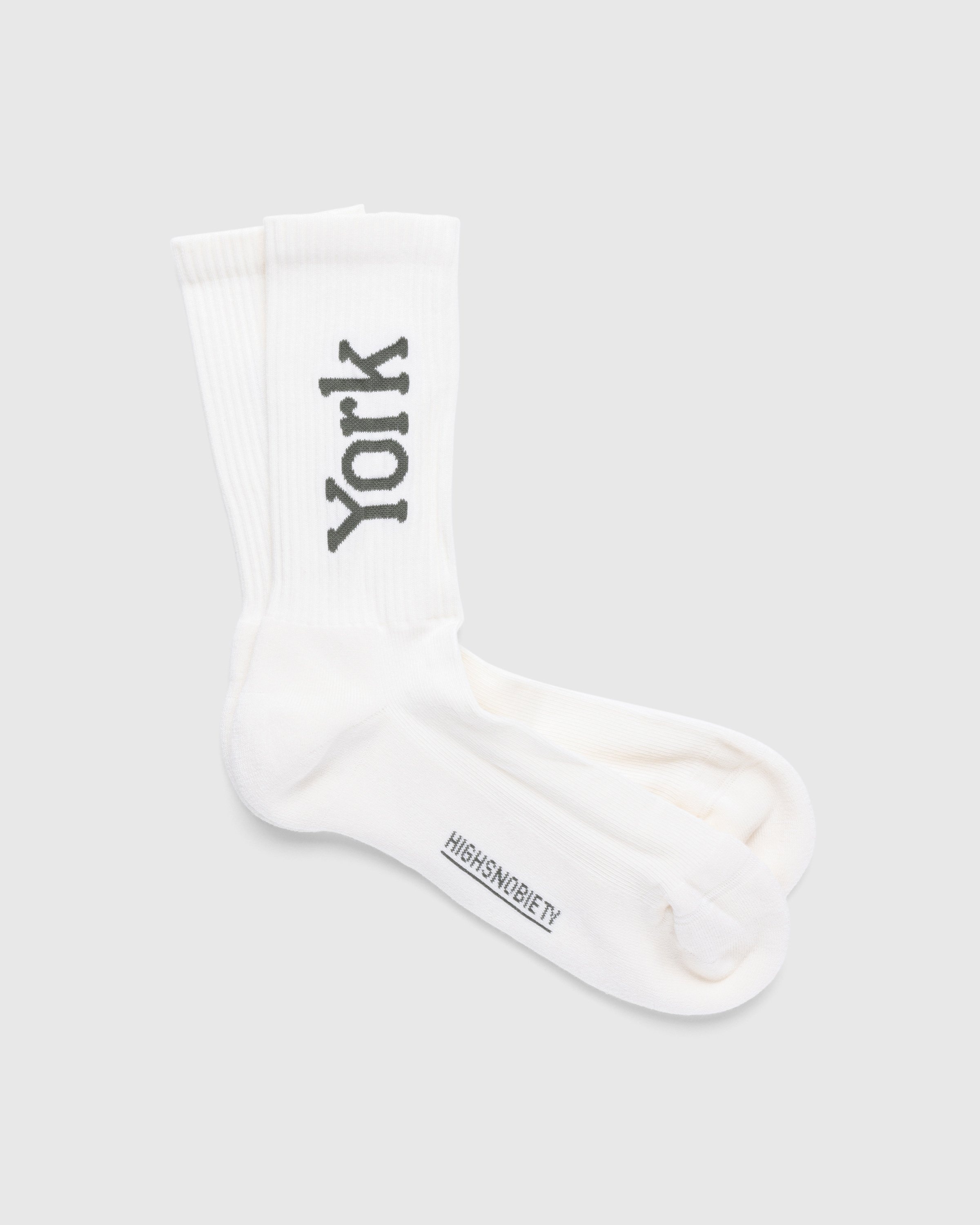 Highsnobiety – Neu York Logo Socks White - Socks - Beige - Image 1