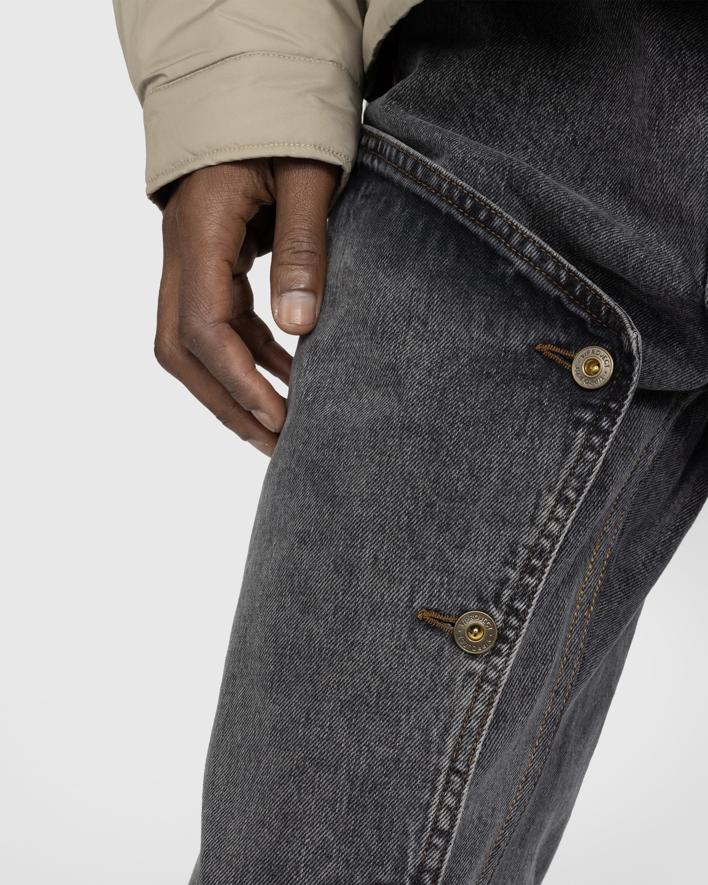 Y/Project – Evergreen Snap Off Jeans Vintage Black - Pants - Black - Image 4