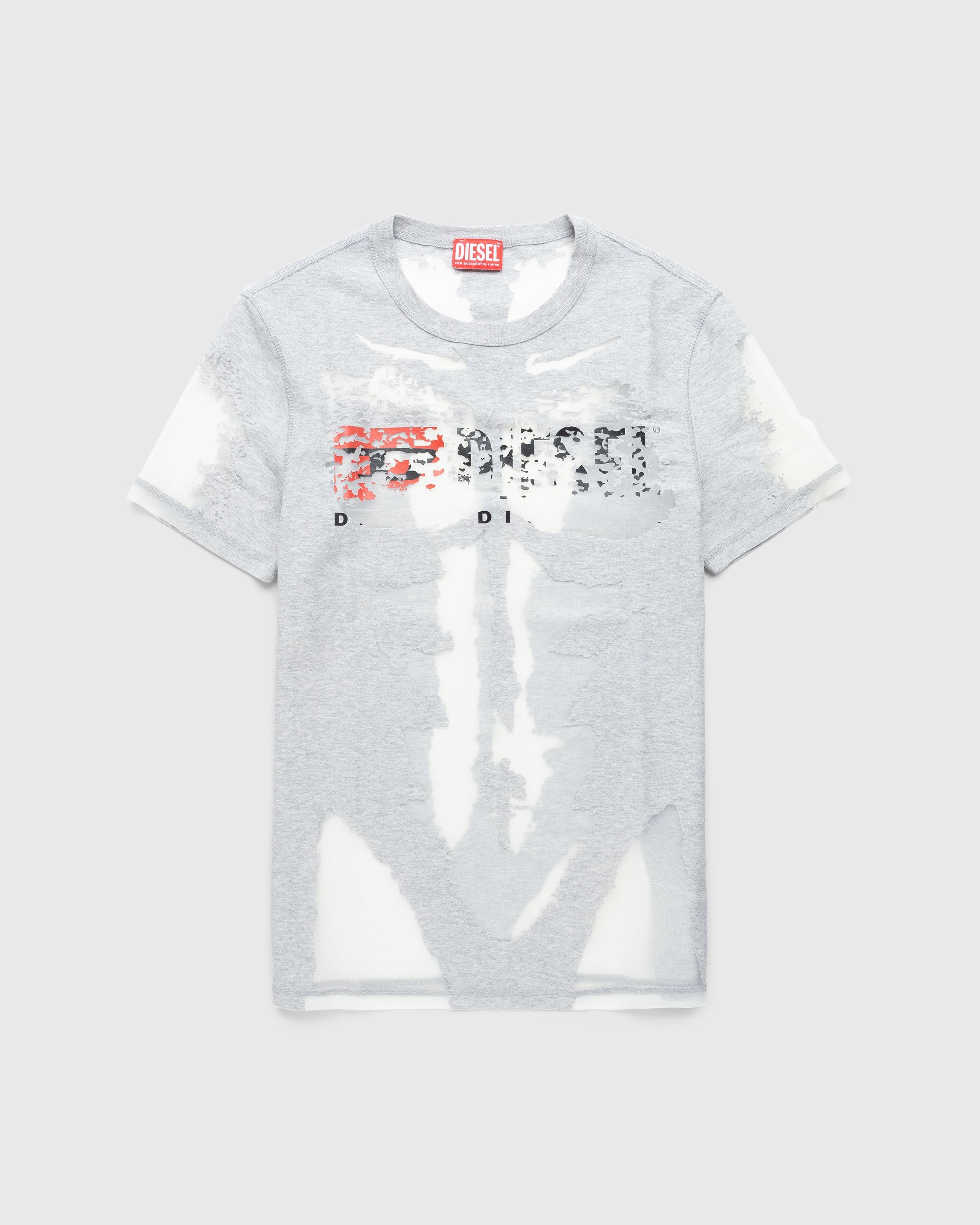 Diesel – T-Erme Burnout T-Shirt Grey - Tops - Multi - Image 1