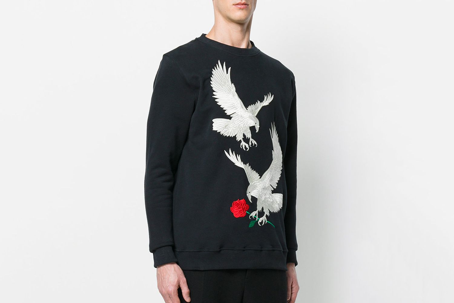 Eagle-Embroidered Sweater
