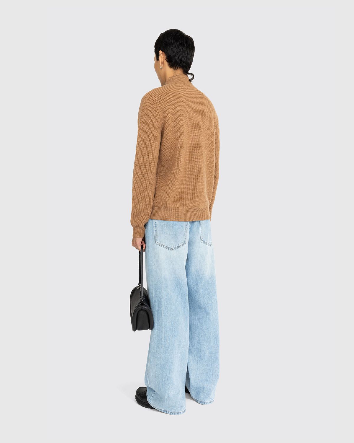 J.W. Anderson – Quarter-Zip Knit Jumper Praline - Knitwear - Brown - Image 4