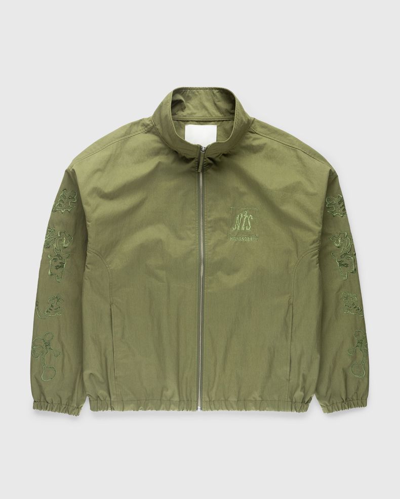 Brushed Nylon Track Jacket Green
