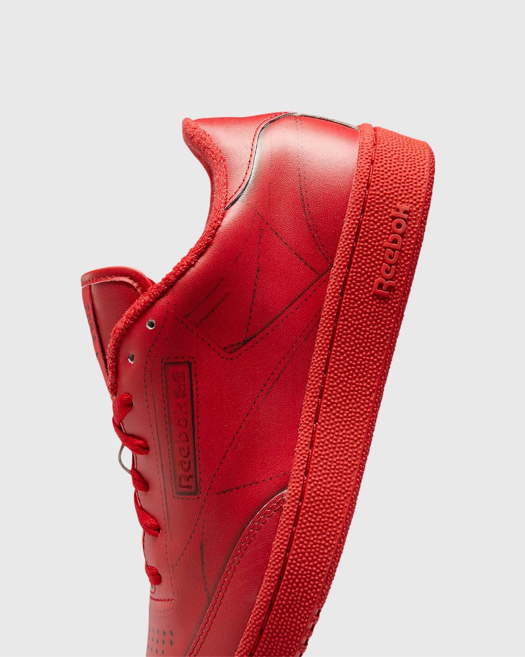 Maison Margiela x Reebok – Club C Trompe L’Oeil Red - Sneakers - Red - Image 7