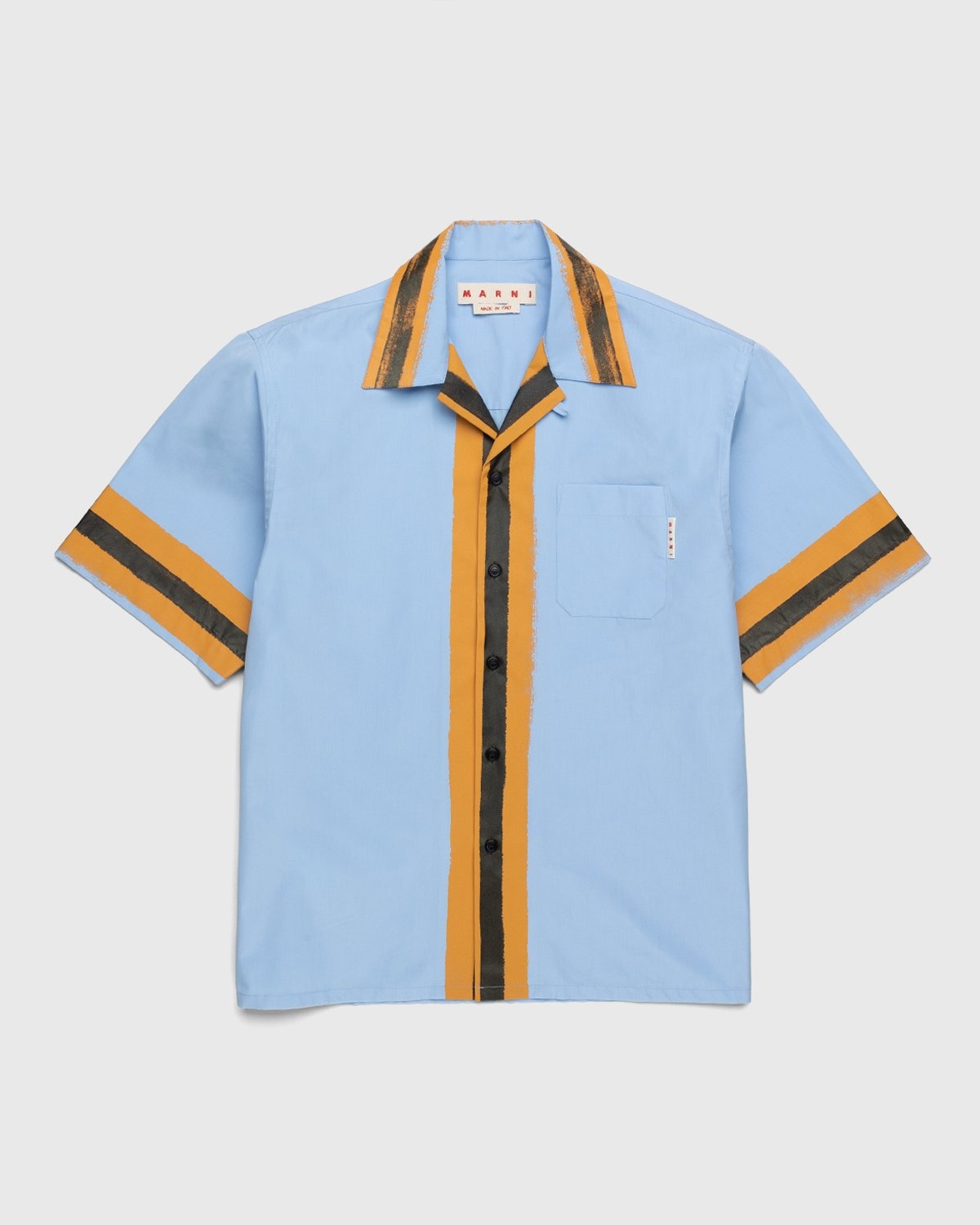 Marni – Nostalgia Stripe Poplin Shirt Lake Blue - Shirts - Blue - Image 1