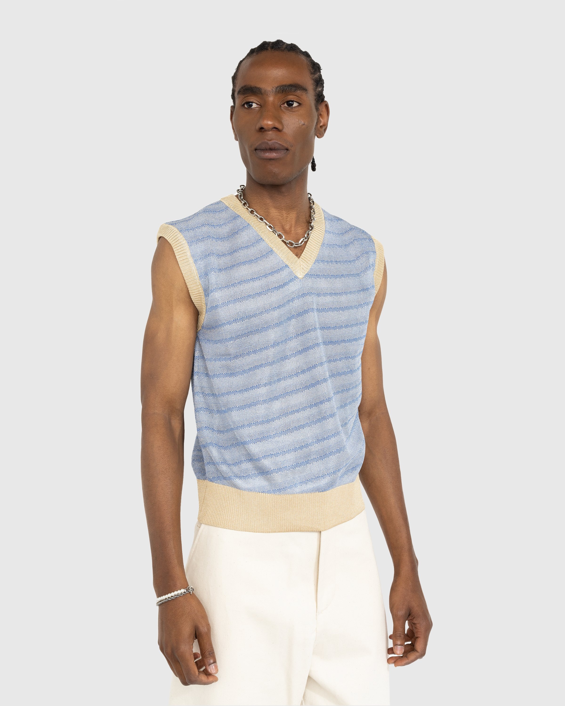 OUR LEGACY KNITTED VEST ZIG ZAG STRIPE-