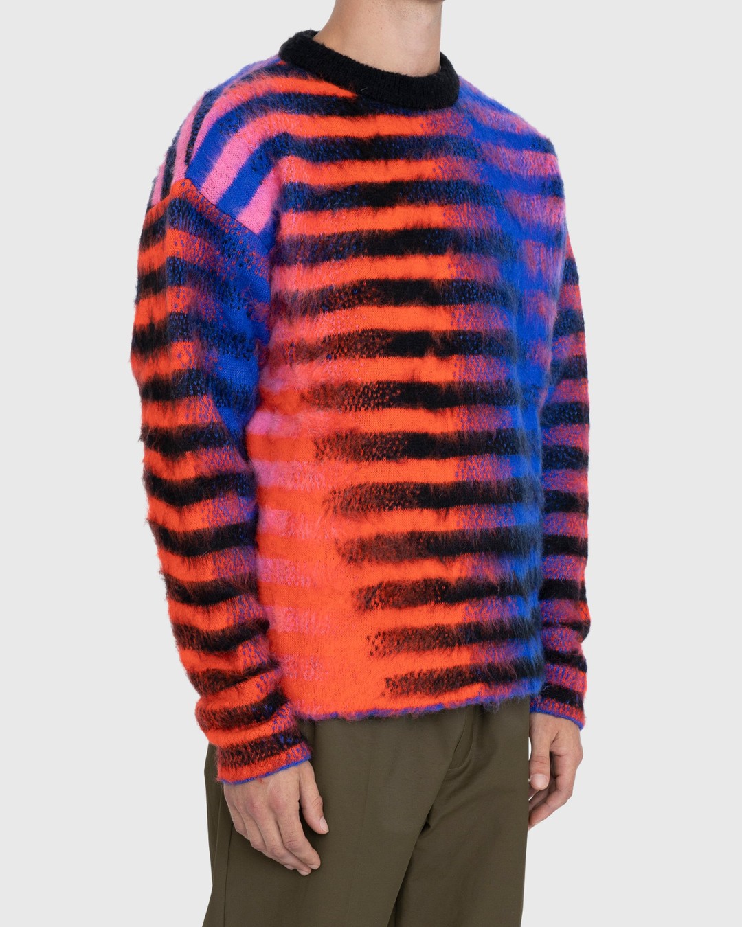 AGR – Striped Mohair Crewneck Sweater Red/Blue - Crewnecks - Multi - Image 2