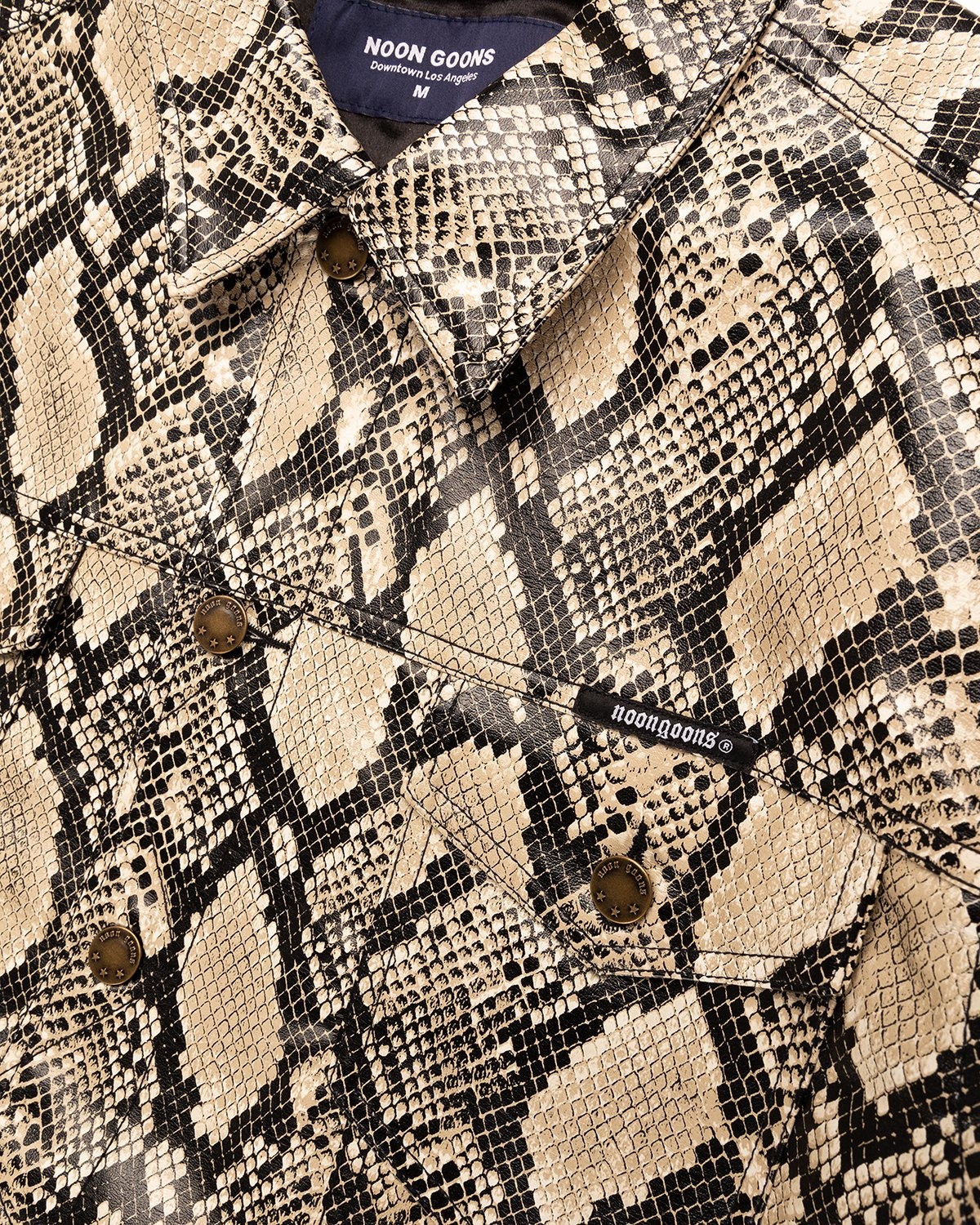 Noon Goons – Mojave Snakeskin Jacket Sand - Leather Jackets - Beige - Image 3