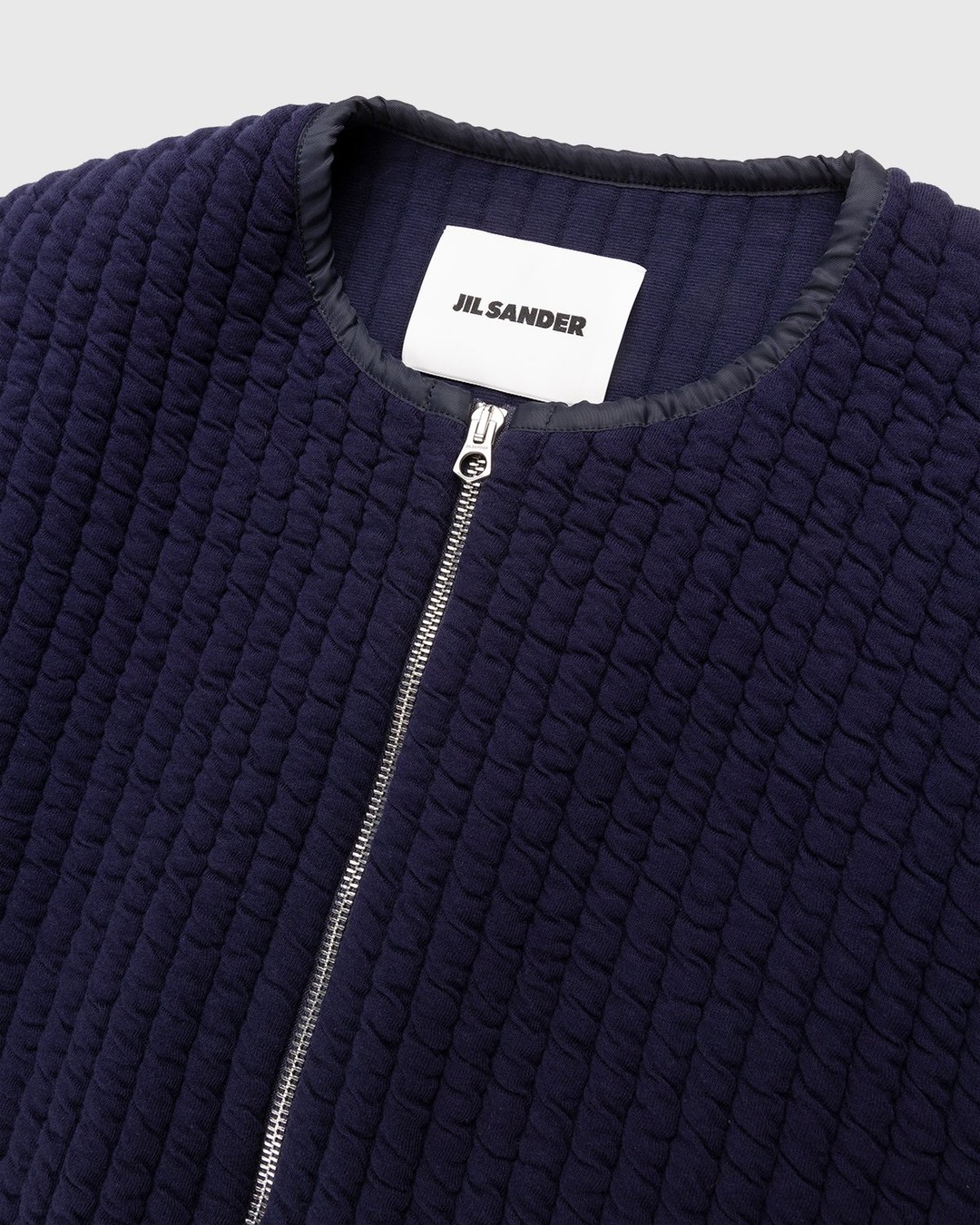 Jil Sander – Knitted Bomber Navy - Outerwear - Blue - Image 5