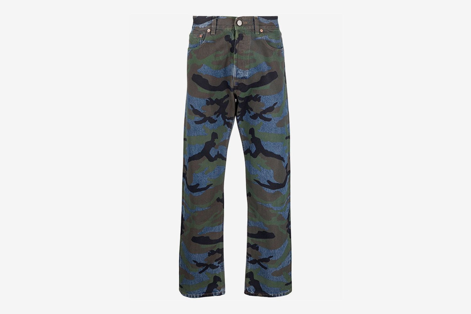 Camouflage-Print Straight Jeans
