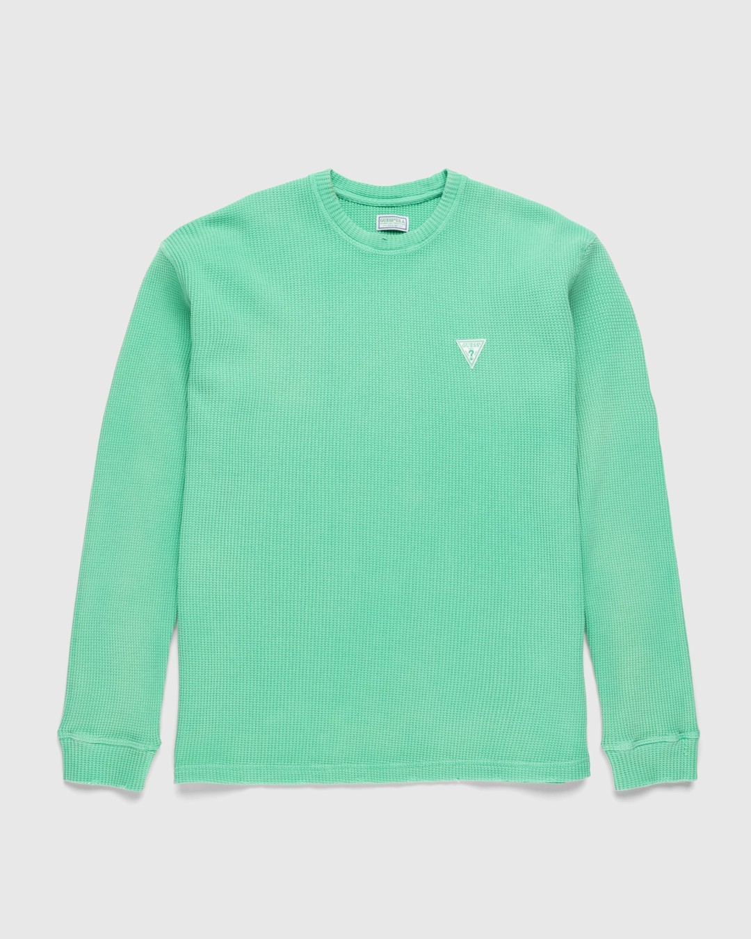 Guess USA – Longsleeve Waffle Tee Jade Sea - Longsleeves - Black - Image 1