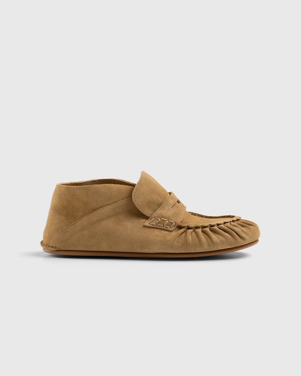 Loewe – Paula's Ibiza Suede Loafer Gold - Shoes - Brown - Image 1