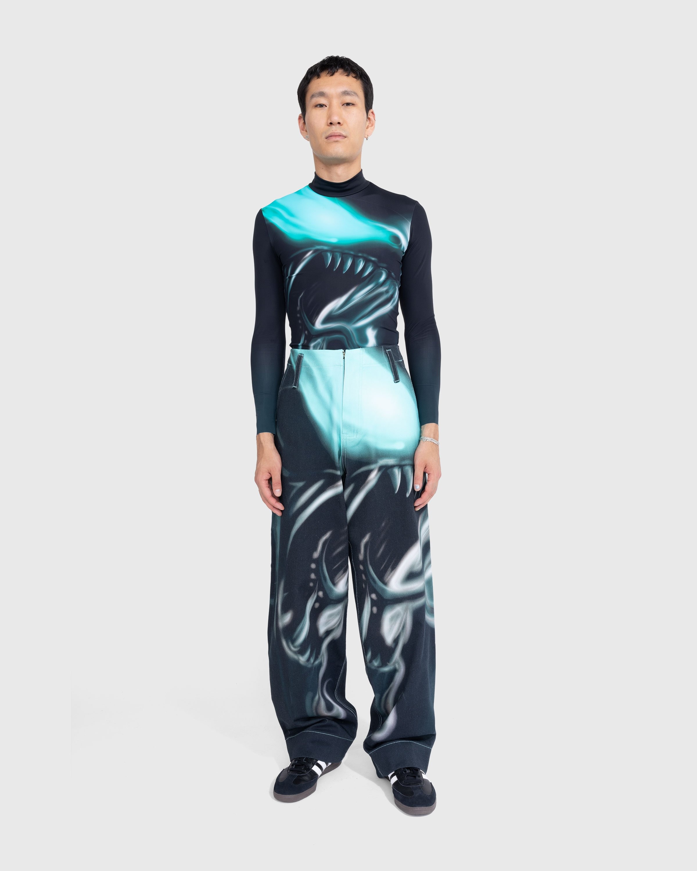 Gerrit Jacob – Printed Jeans Teal/Aqua - Pants - Green - Image 2