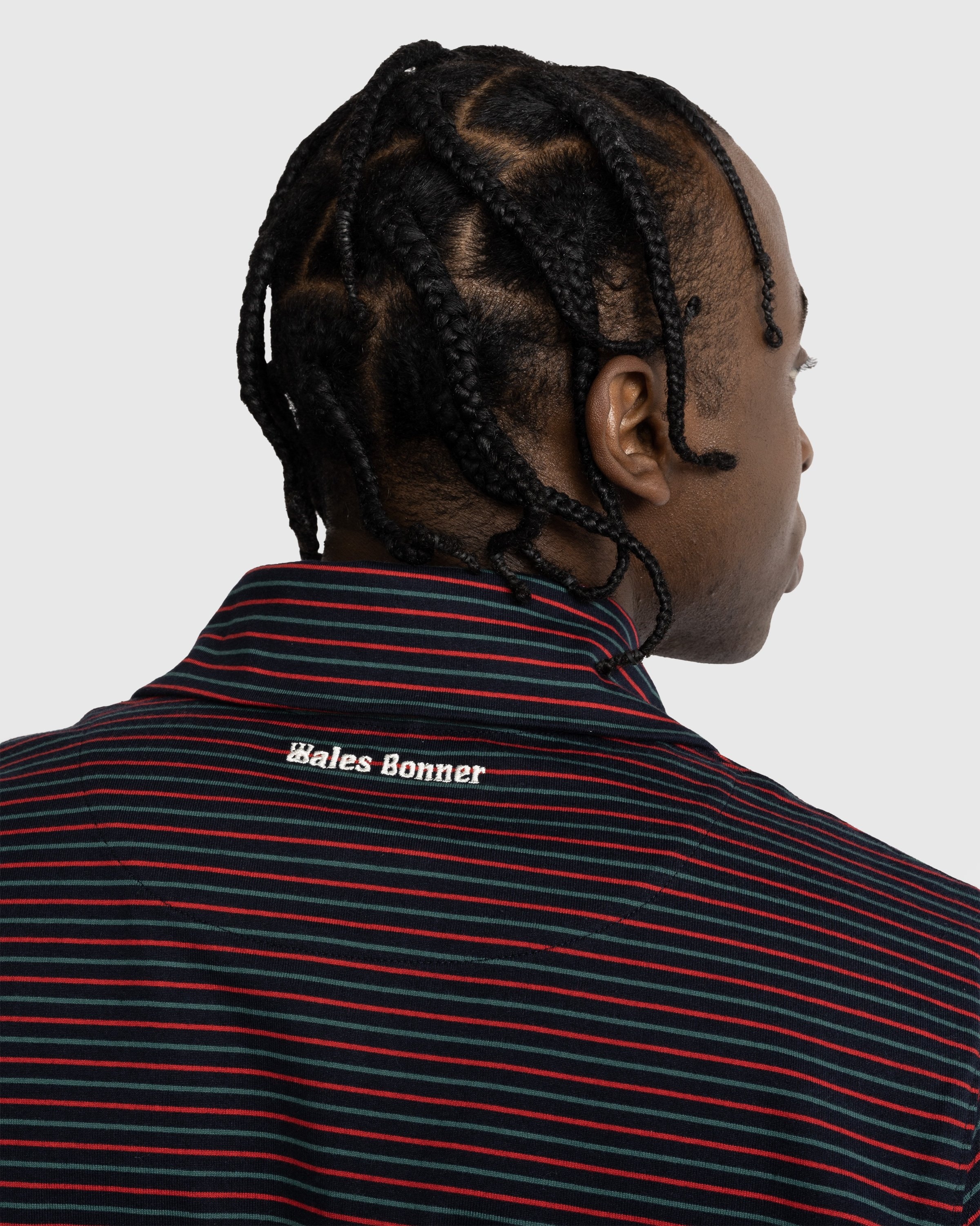 Wales Bonner – Franco Half Zip Top - Longsleeves - Blue - Image 6