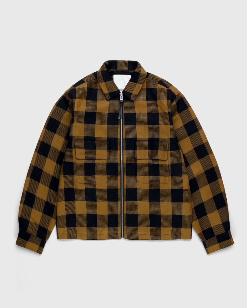 Highsnobiety – Buffalo Check Zip Shirt Brown