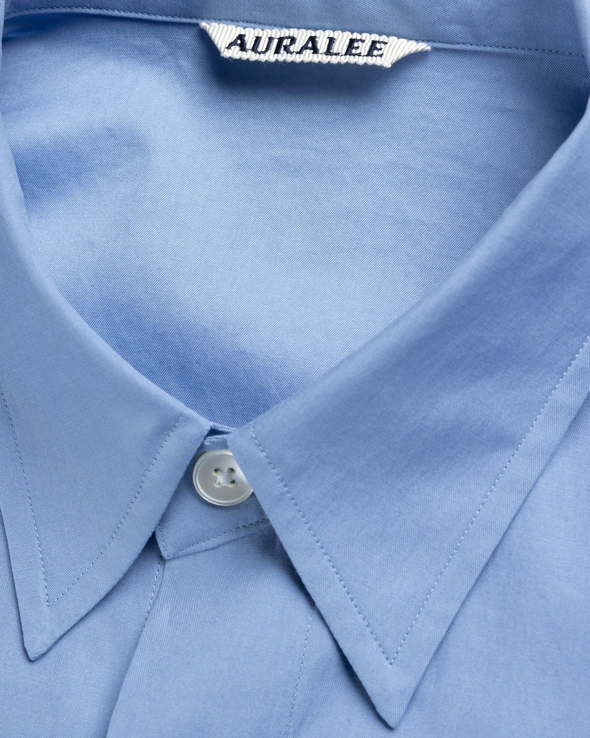 Auralee – Washed Finks Twill Big Shirt Blue - Shirts - Blue - Image 6