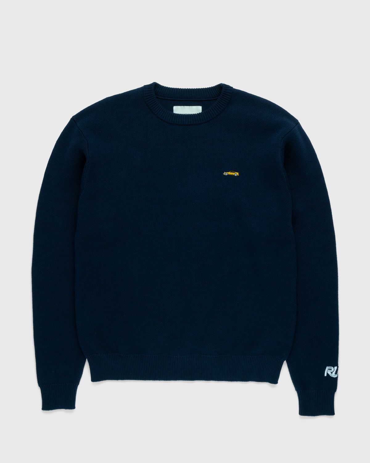 RUF x Highsnobiety – Knitted Crewneck Sweater Navy - Crewnecks - Blue - Image 1