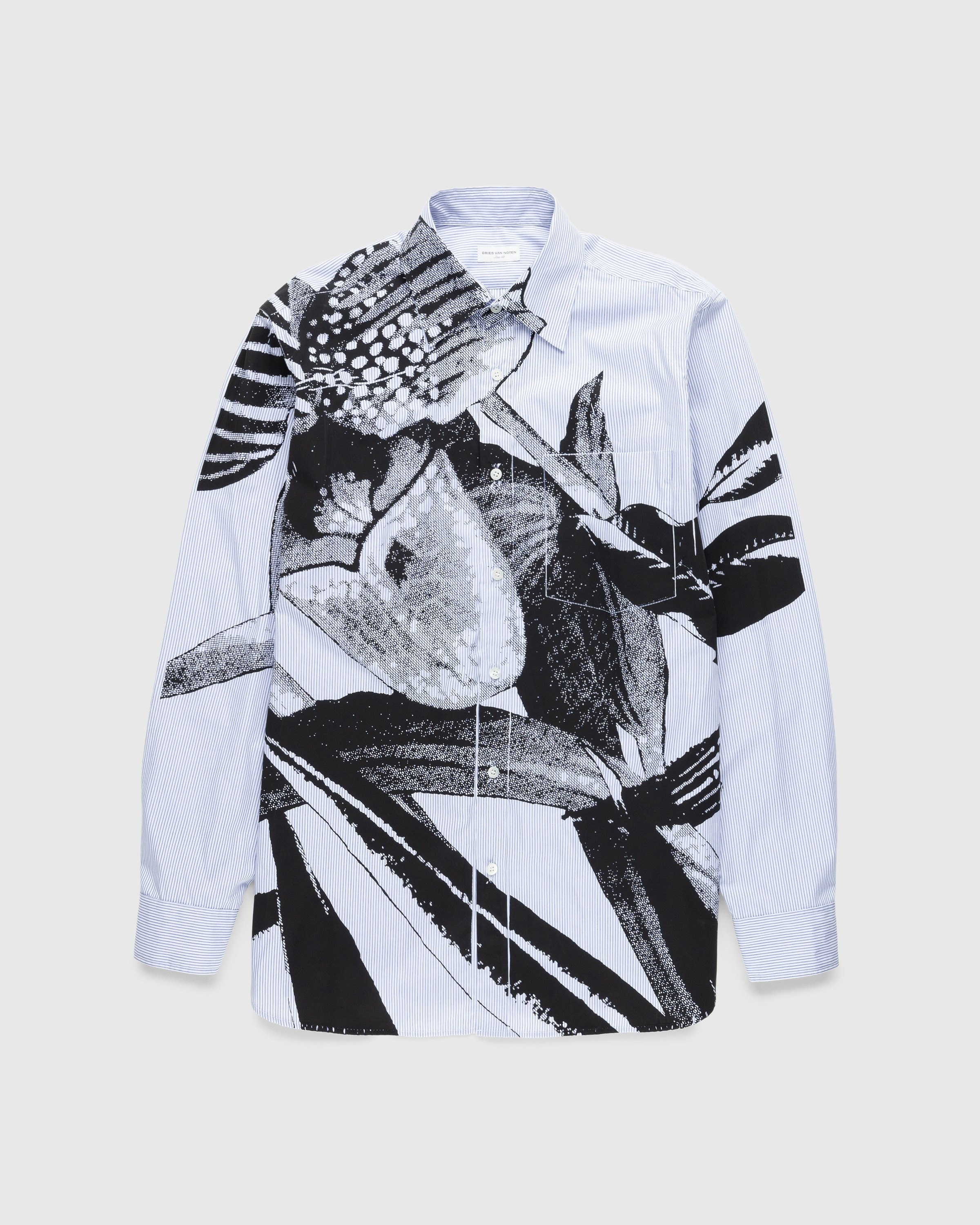Dries van Noten – Cannon CS Shirt White - Shirts - Blue - Image 1