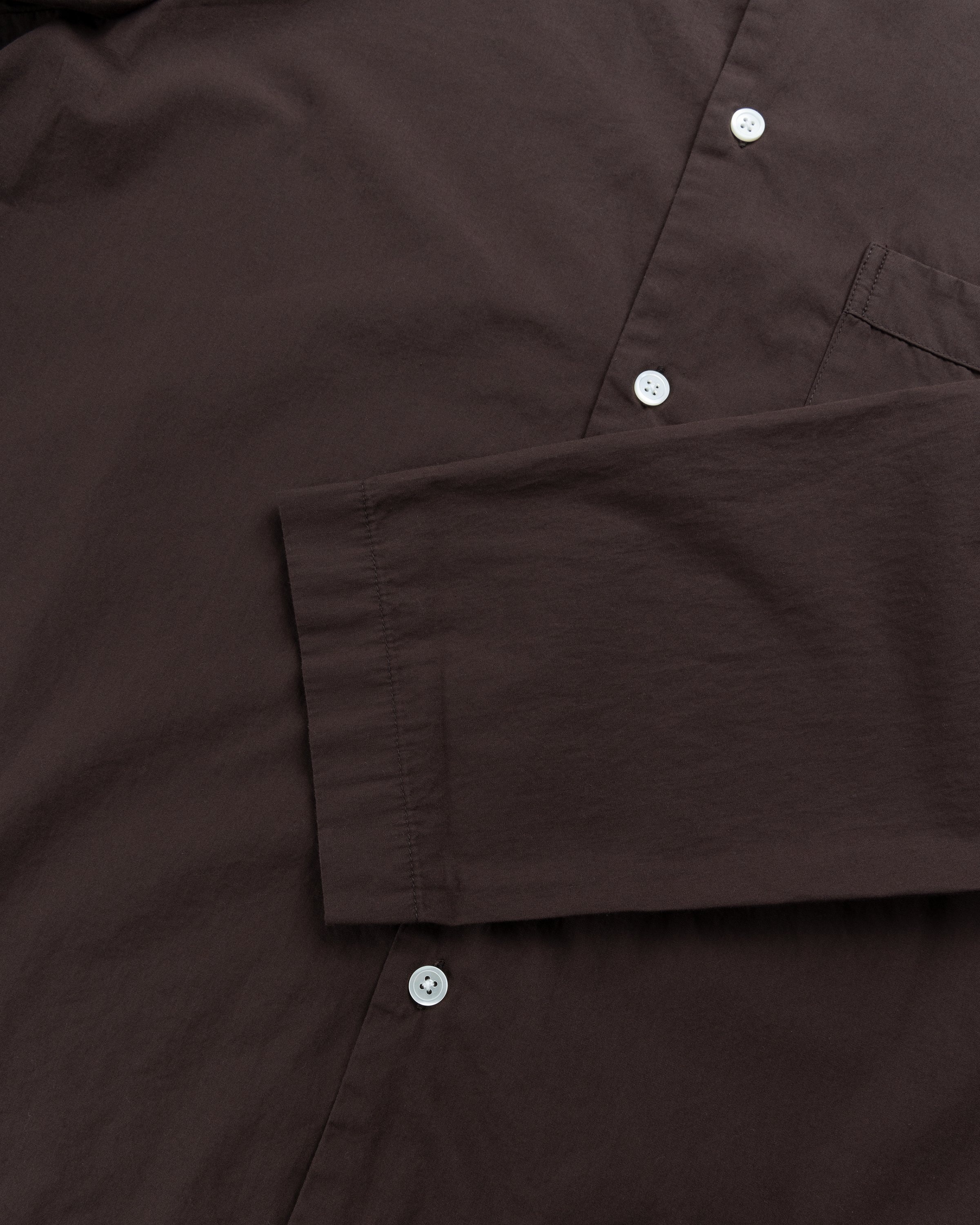 Tekla – Cotton Poplin Pyjamas Shirt Coffee - Loungewear - Brown - Image 5