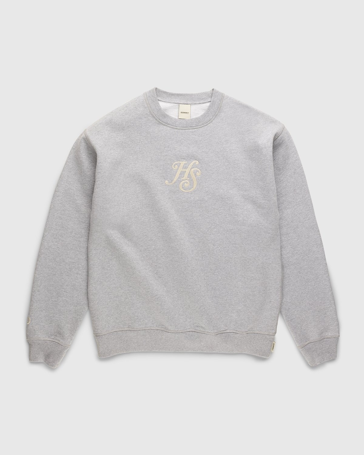 Highsnobiety – Logo Fleece Staples Crew Heather Grey - Sweats - Grey - Image 1