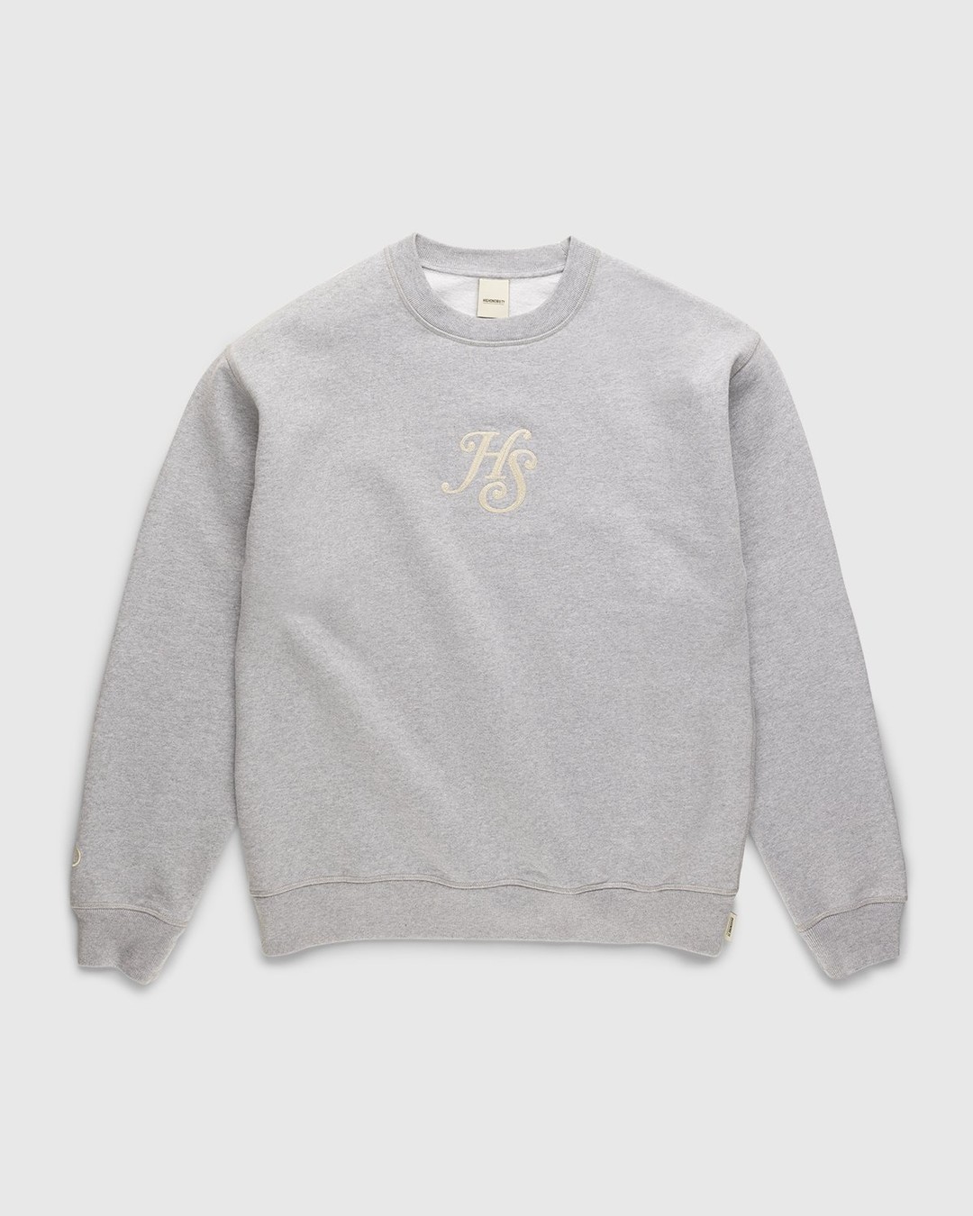Highsnobiety – Logo Fleece Staples Crew Heather Grey - Sweats - Grey - Image 1