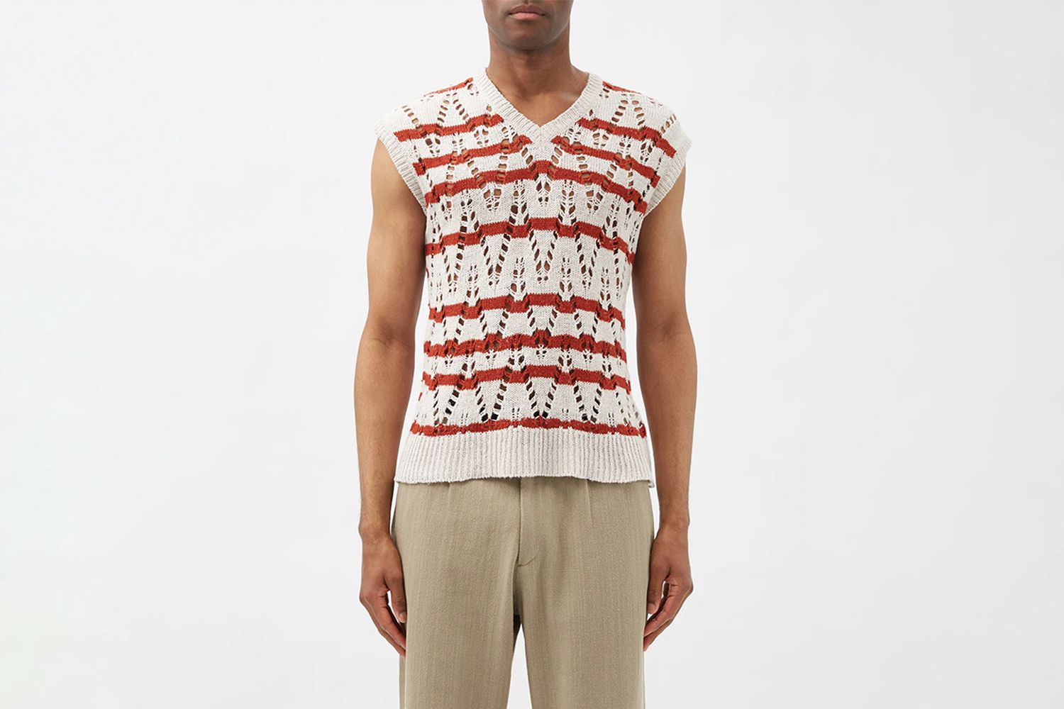 Open-Work Sweater Vest