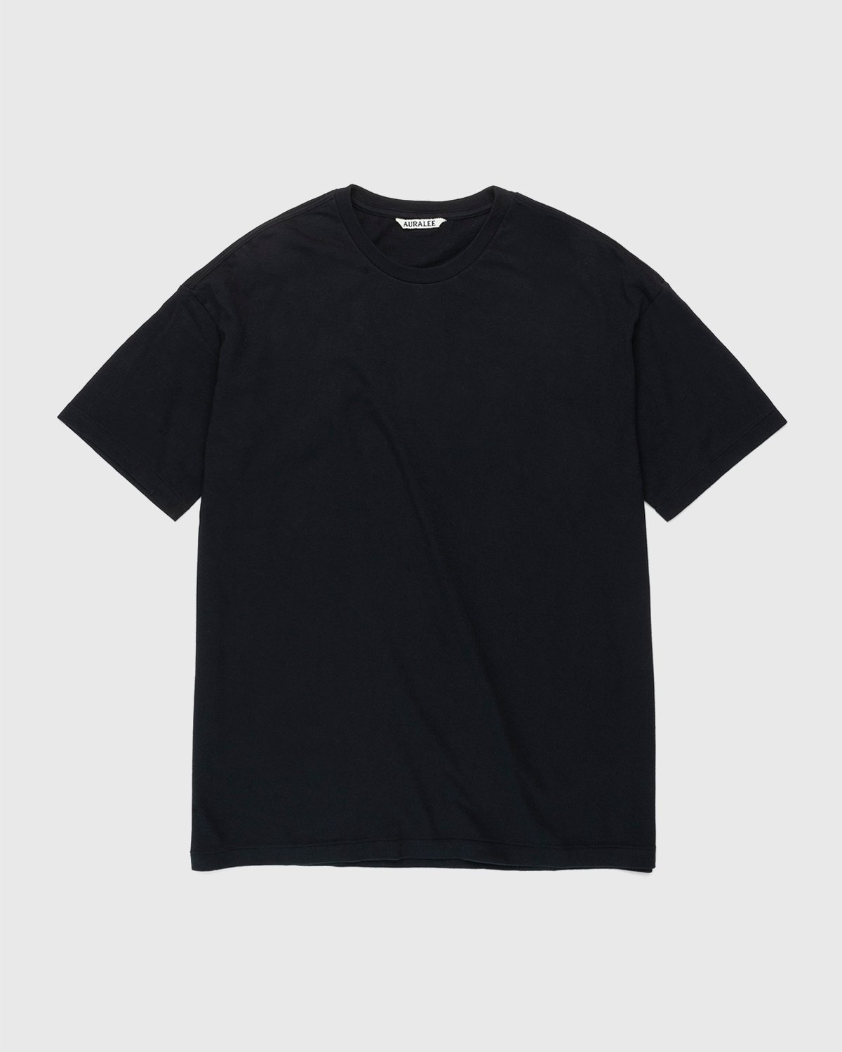 Auralee – Raw Jersey T-Shirt Black - Tops - Black - Image 1