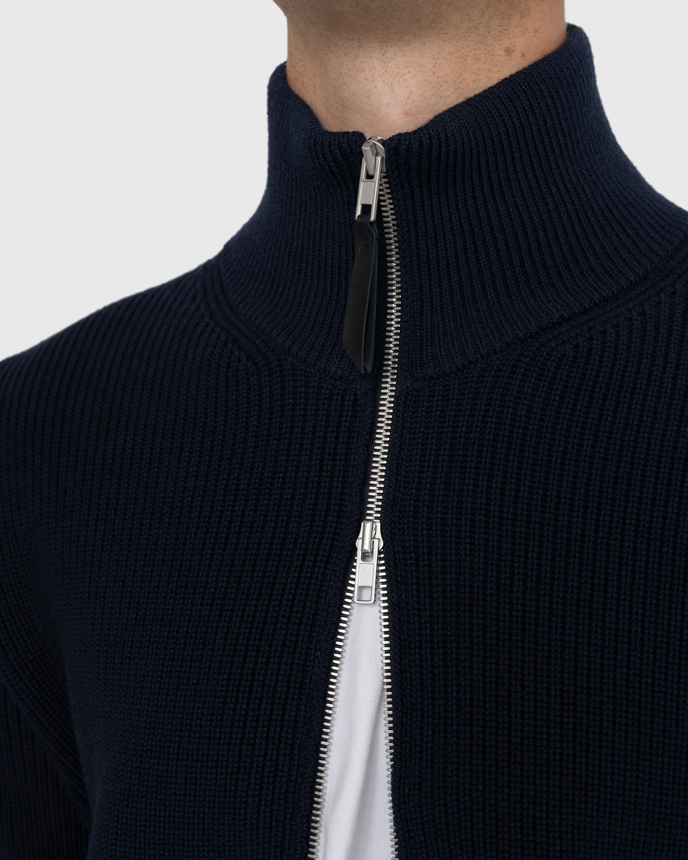 Maison Margiela – Zip Cardigan Navy - Knitwear - Blue - Image 6