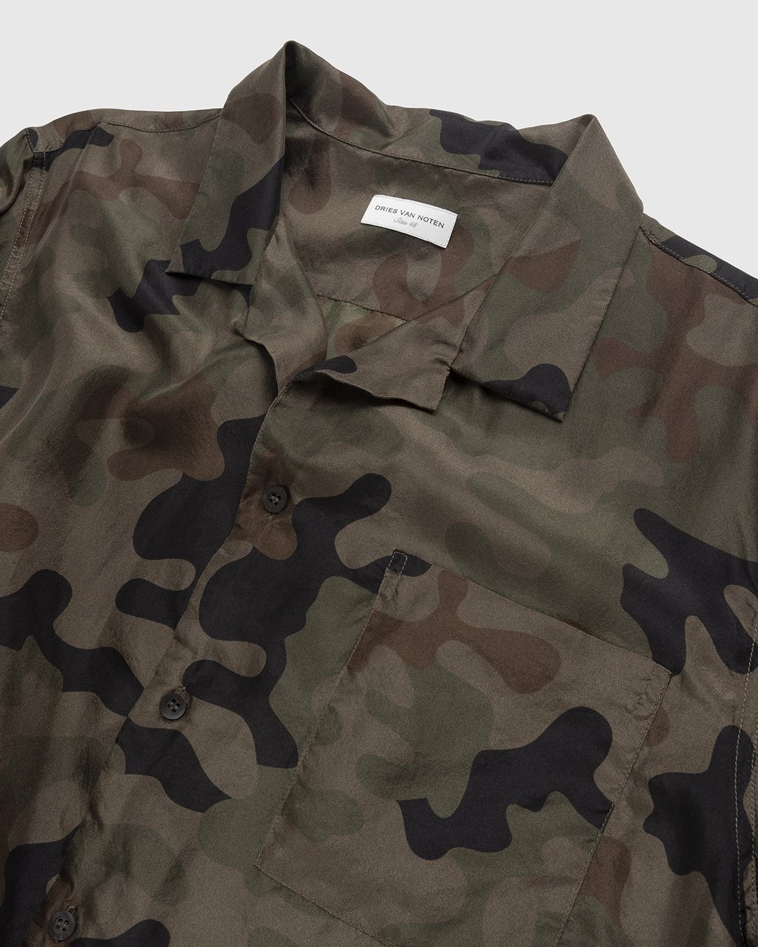 Dries van Noten – Carltone Silk Shirt Camouflage - Shirts - Brown - Image 4