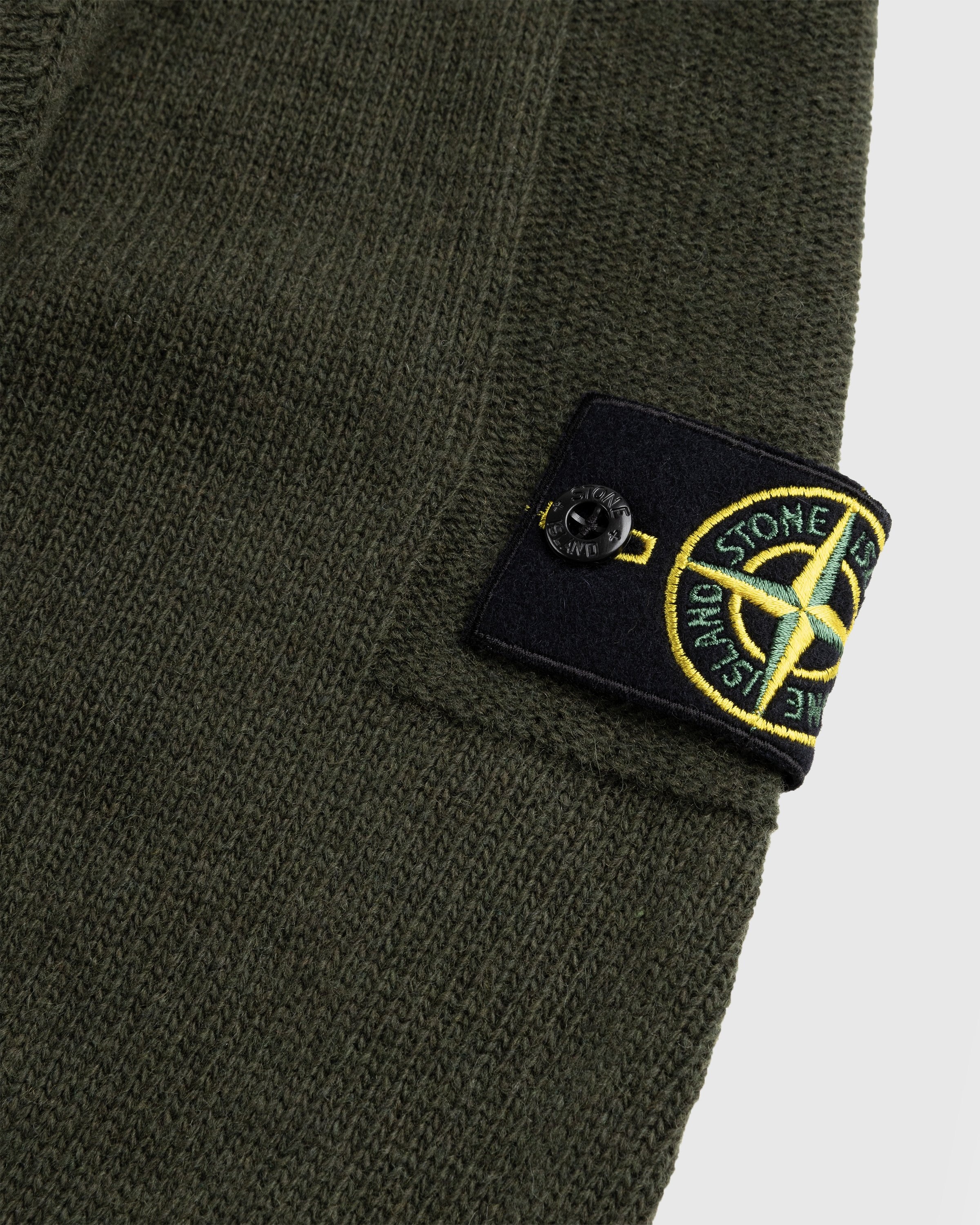Stone Island – Lambswool Half-Zip Knit Olive - Knitwear - Green - Image 6