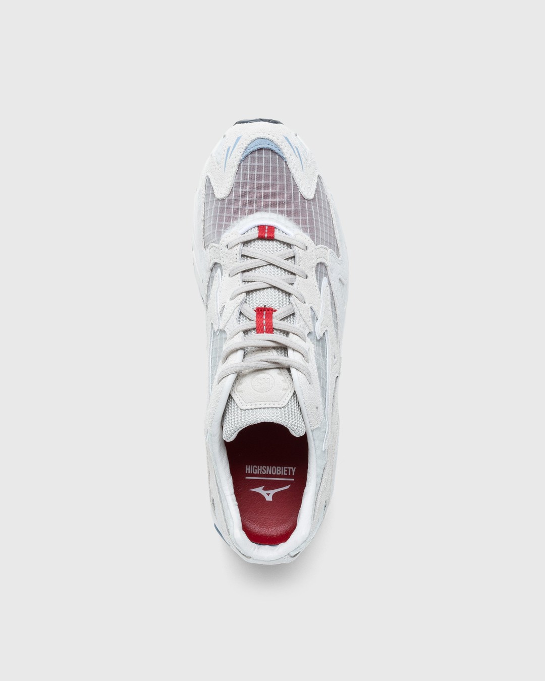 Mizuno x Highsnobiety – Wave Rider 10 White/Red - Low Top Sneakers - Grey - Image 5