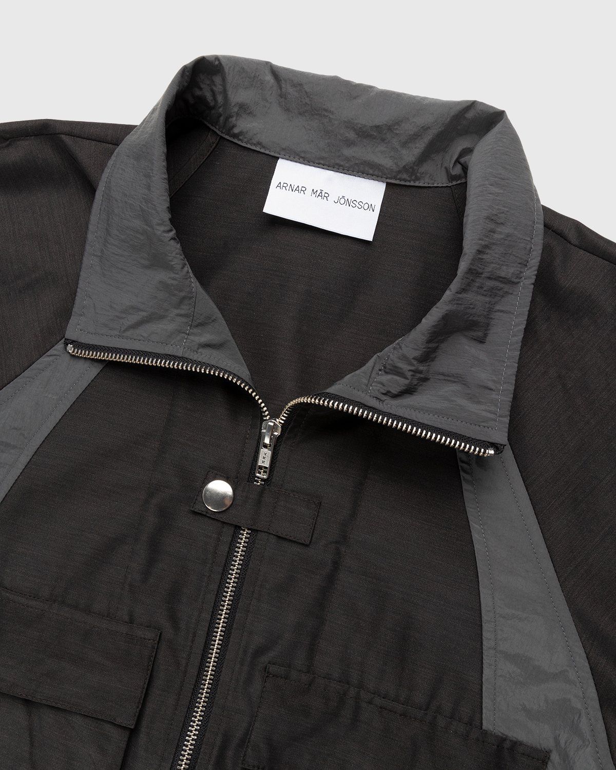 Arnar Mar Jonsson – Hraun Paneled Tracktop Charcoal - Outerwear - Brown - Image 5