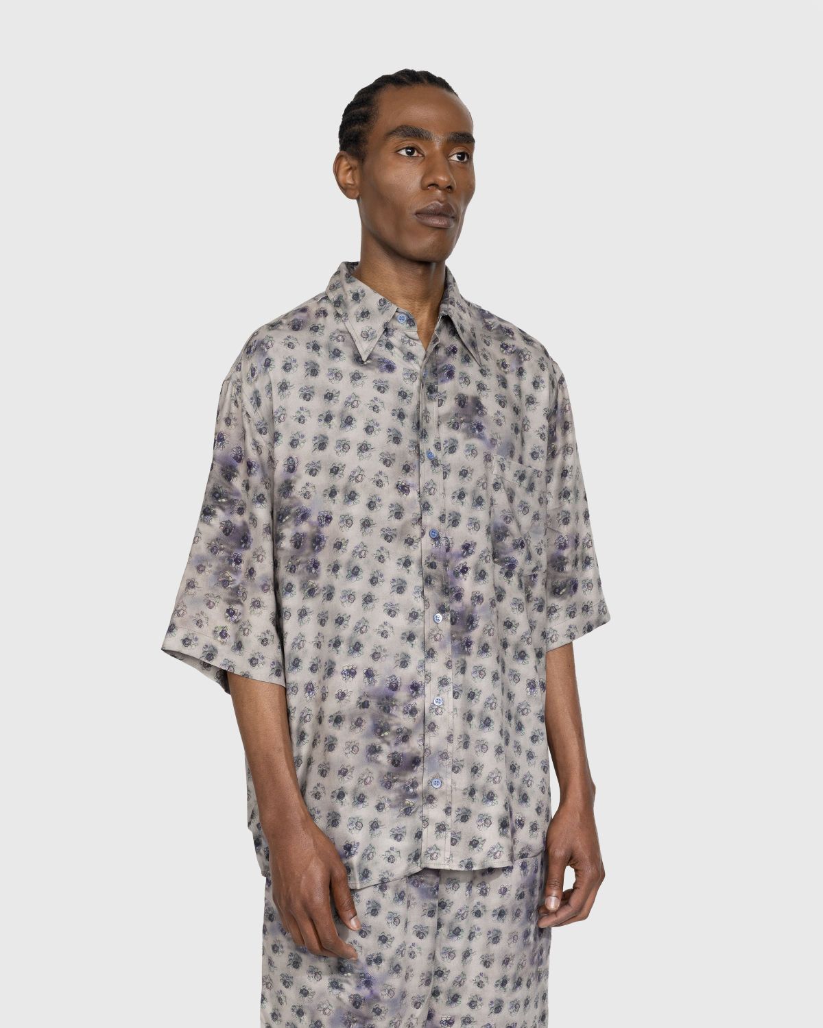 Acne Studios – Short-Sleeve Button-Up Shirt Grey - Shirts - Grey - Image 3