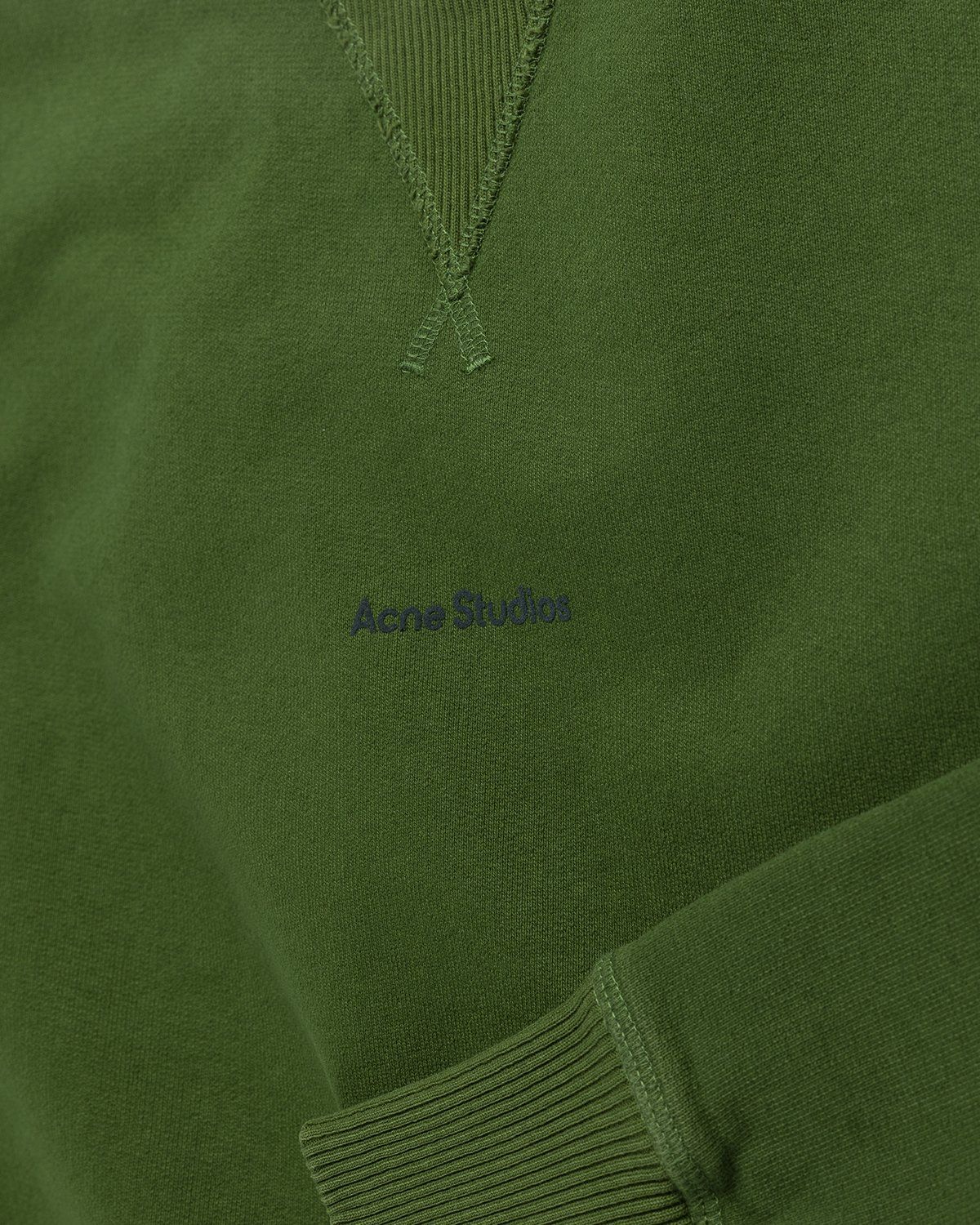 Acne Studios – Organic Cotton Crewneck Sweatshirt Bottle Green - Sweats - Green - Image 3