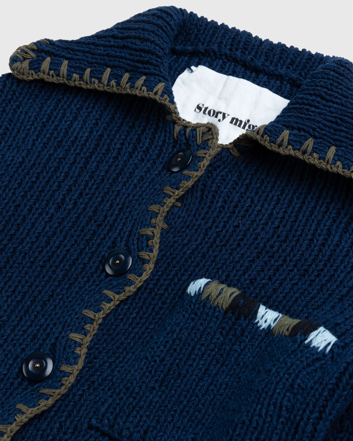 Story mfg. – Grandad Cardigan Indigo - Knitwear - Blue - Image 6