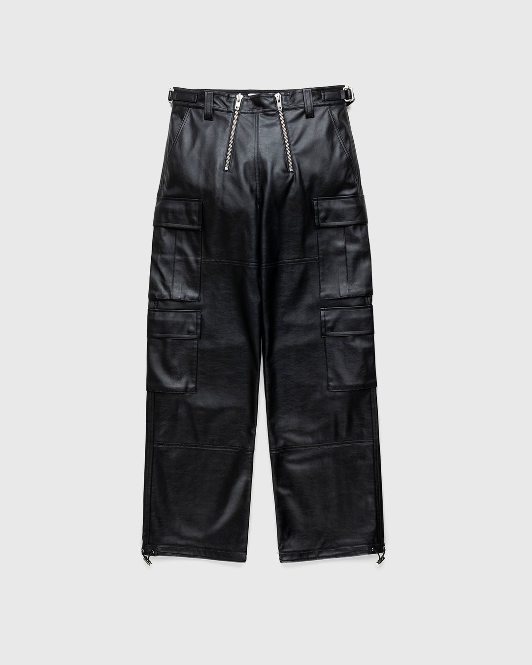 GmbH – Bekir Cargo Trousers With Double Zips Black - Leather Pants - Black - Image 1