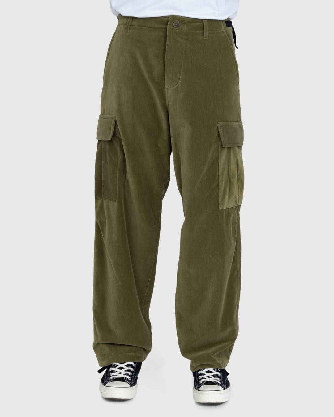 Highsnobiety – Moleskin Cargo Pant Olive - Cargo Pants - Green - Image 2