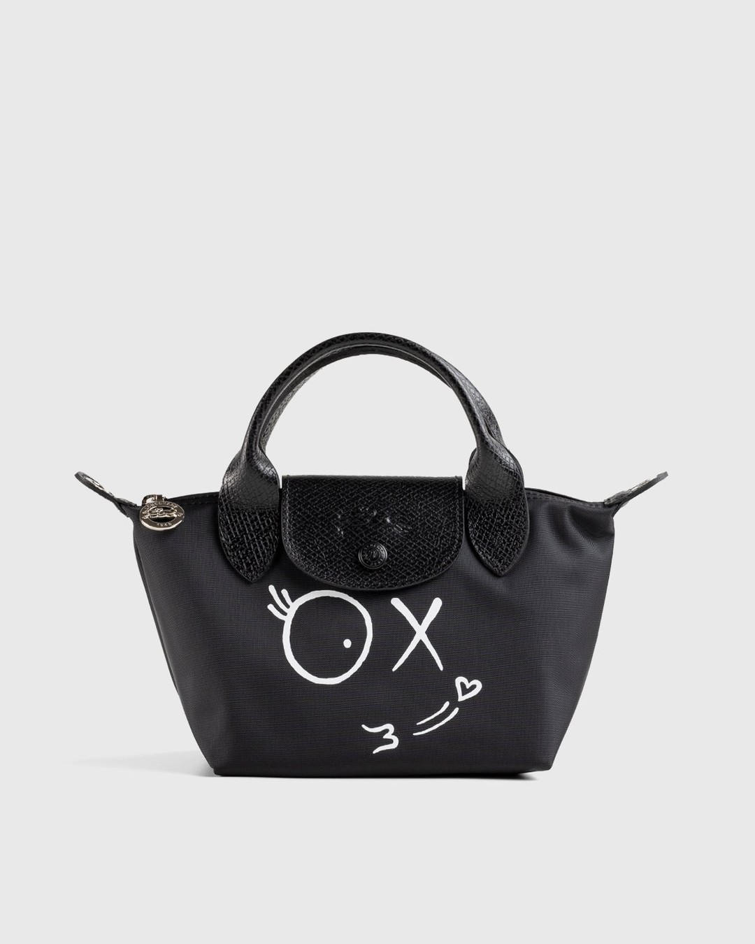 Longchamp x André Saraiva – Le Pliage André Top Handle Bag Black - Shoulder Bags - Black - Image 1