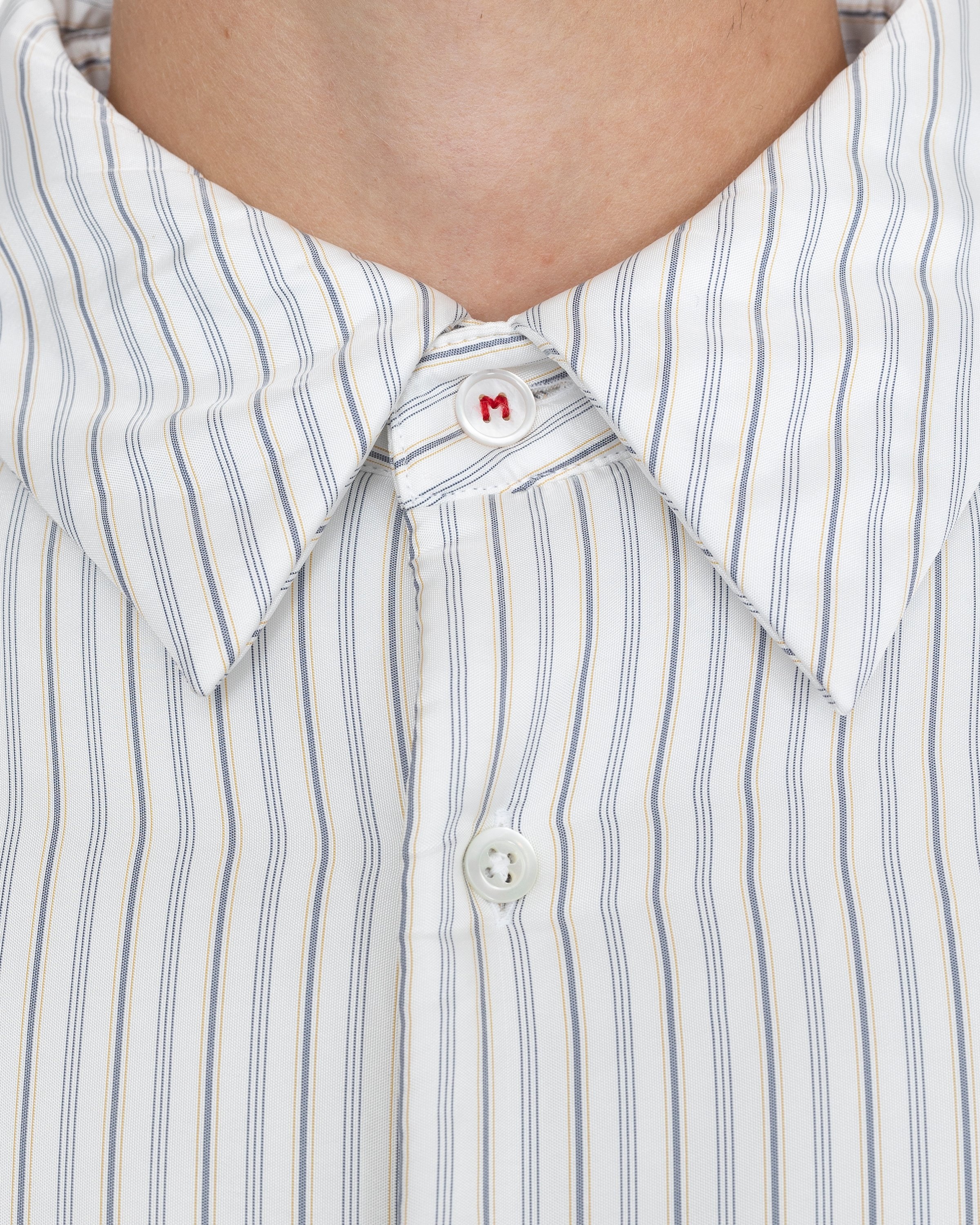 Maison Margiela – Padded Stripe Shirt Multi - Shirts - White - Image 7