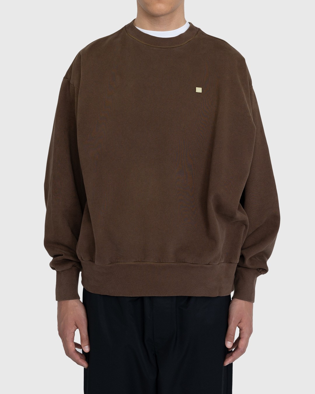 Acne Studios – Organic Cotton Crewneck Sweatshirt Coffee Brown - Sweats - Brown - Image 2