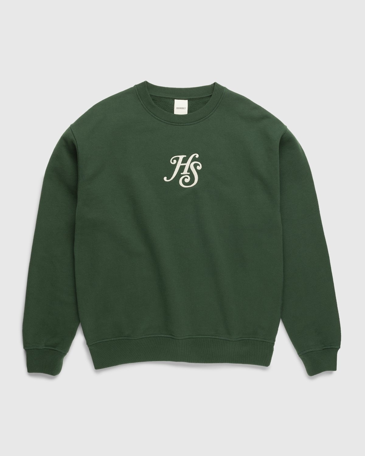 Highsnobiety – Logo Fleece Staples Crew Campus Green - Sweats - Green - Image 1