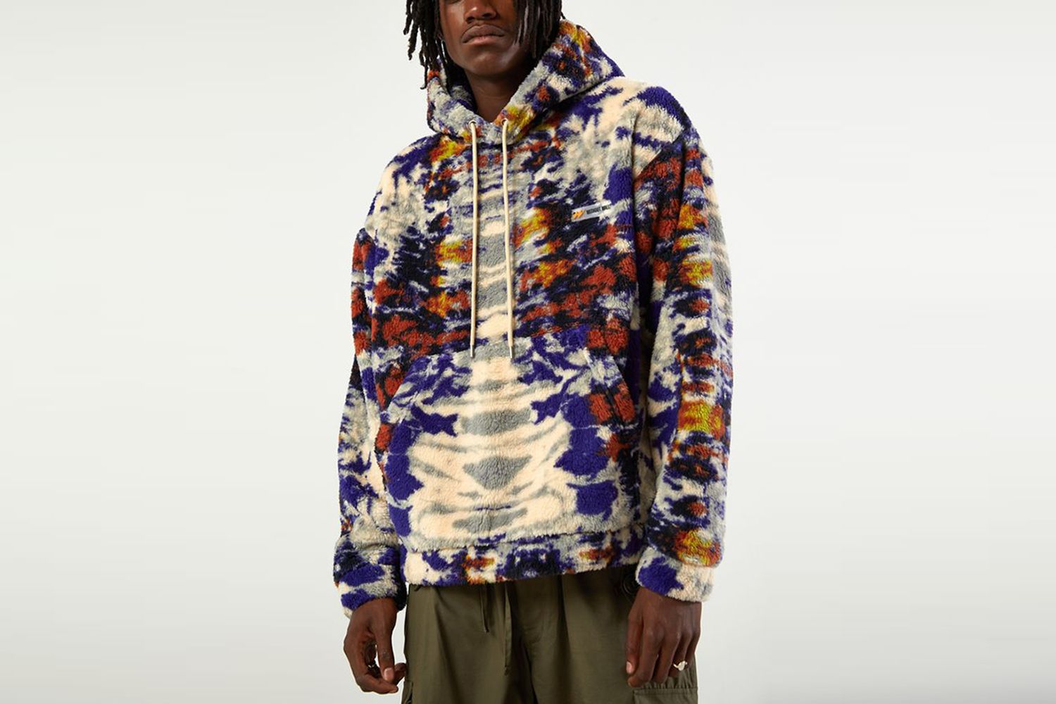 Printed Sherpa Hoodie Sweatshirt