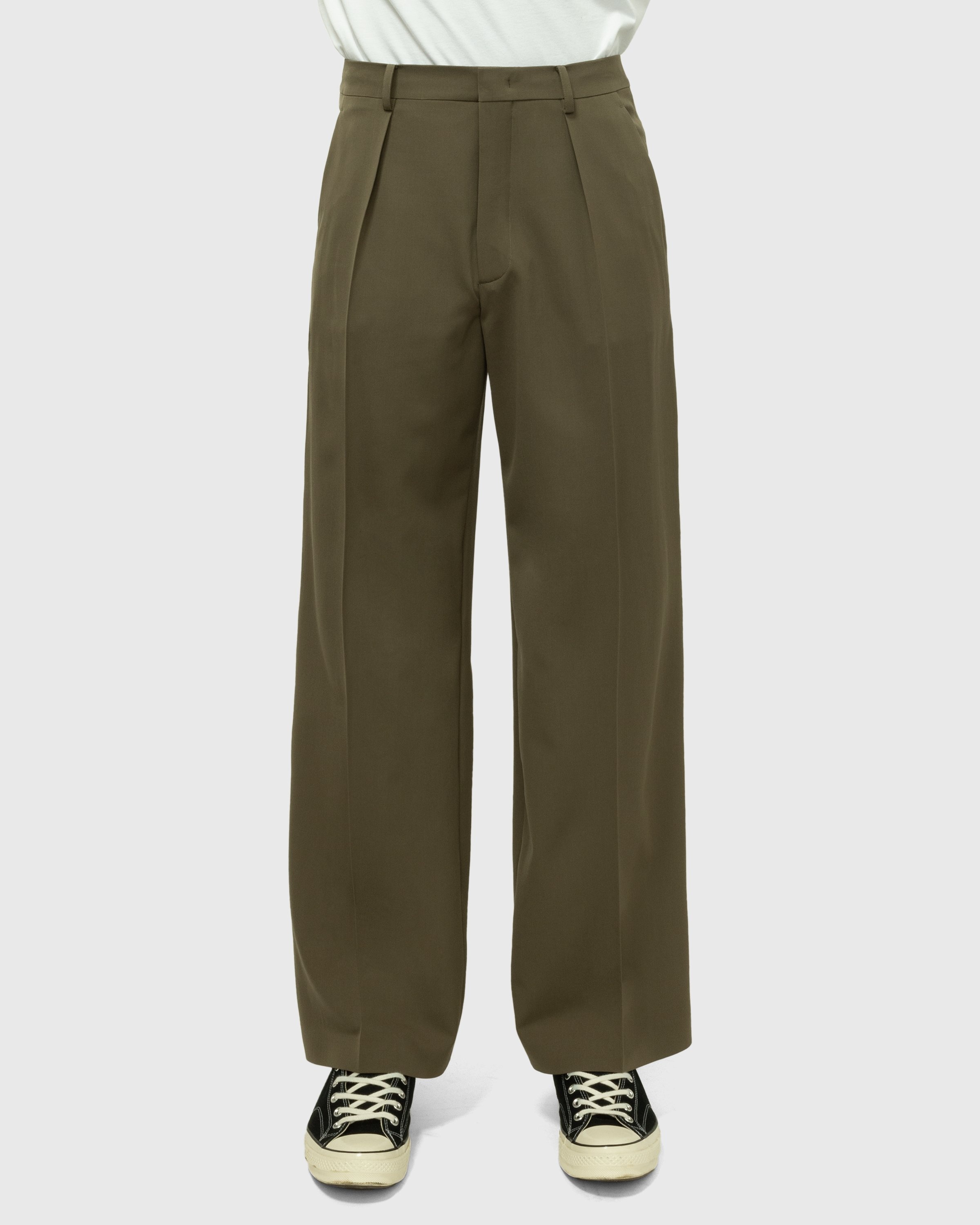 Jean Paul Gaultier – Classic Woven Trouser Khaki - Trousers - Brown - Image 2