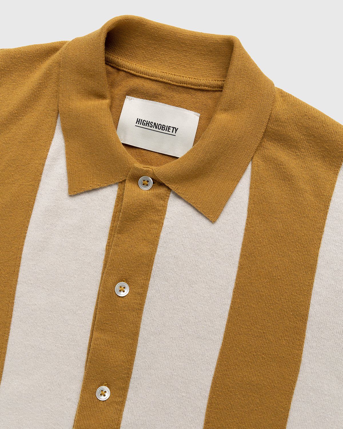 Highsnobiety – Knit Bowling Shirt Beige Brown - Shirts - Brown - Image 3