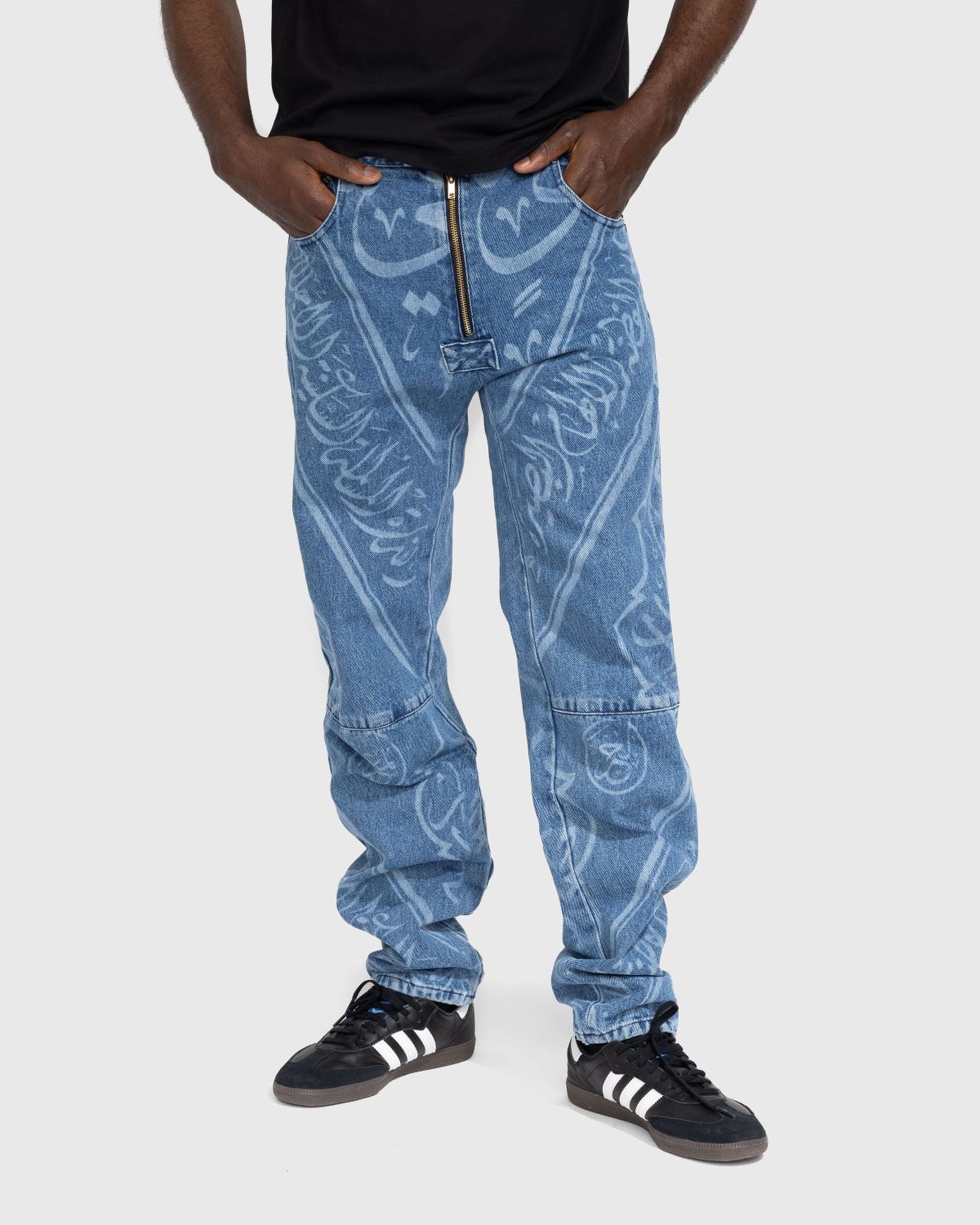 GmbH – Fatin Denim Trousers Indigo With Print - Pants - Blue - Image 2