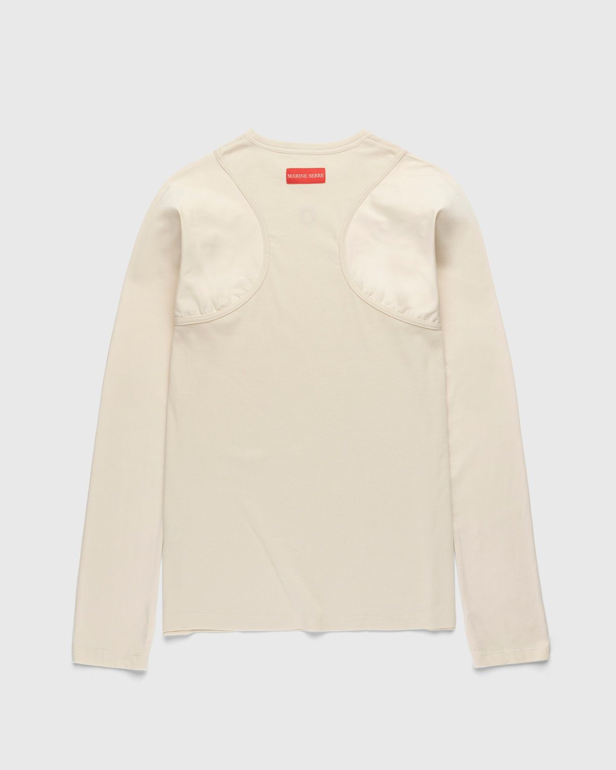 Marine Serre – Organic Cotton Relaxed Long-Sleeve Top Beige - Longsleeves - Beige - Image 8
